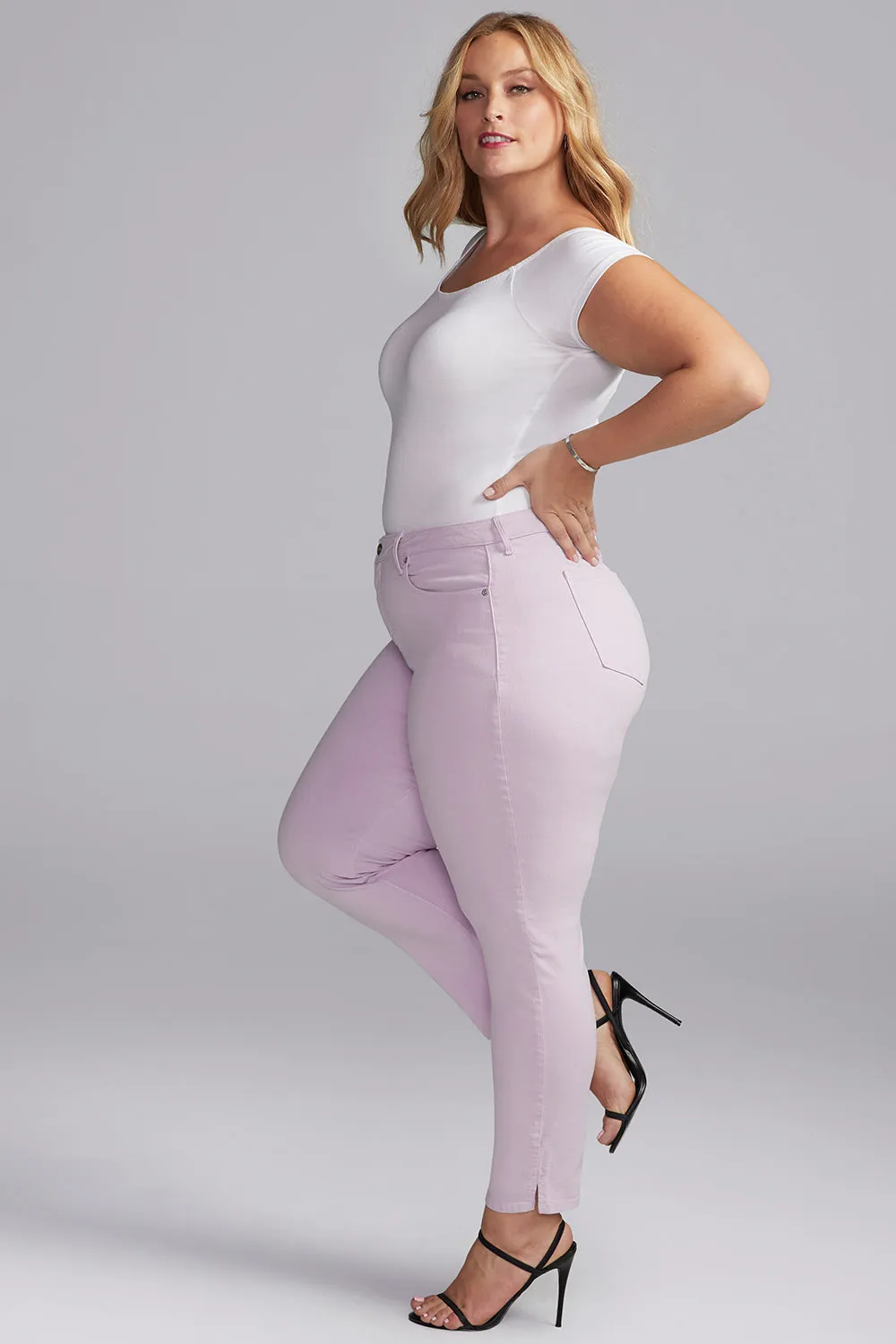Slim Straight Ankle Jeans In Short Inseam - Lilac Petal sold by NYDJ product image thumbnail 3