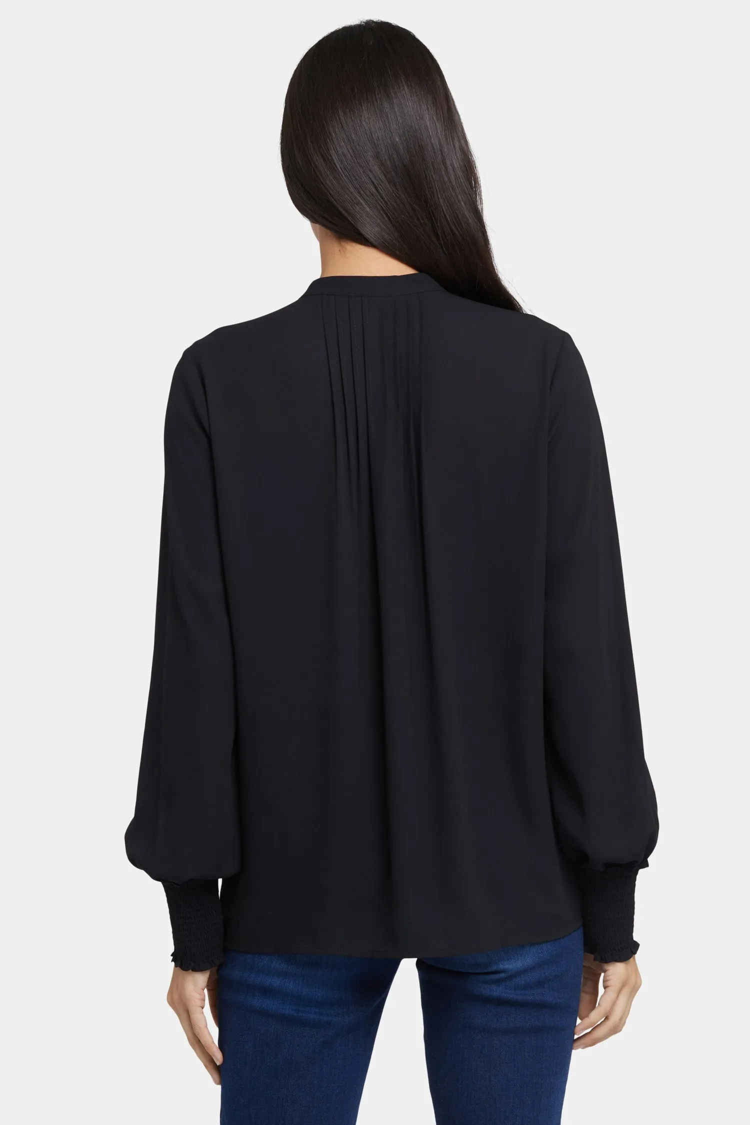 Pleated Peasant Blouse - Black sold by NYDJ product image thumbnail 2