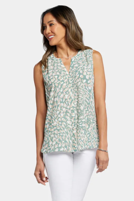 Sleeveless Pintuck Blouse  - Endless Sea sold by NYDJ