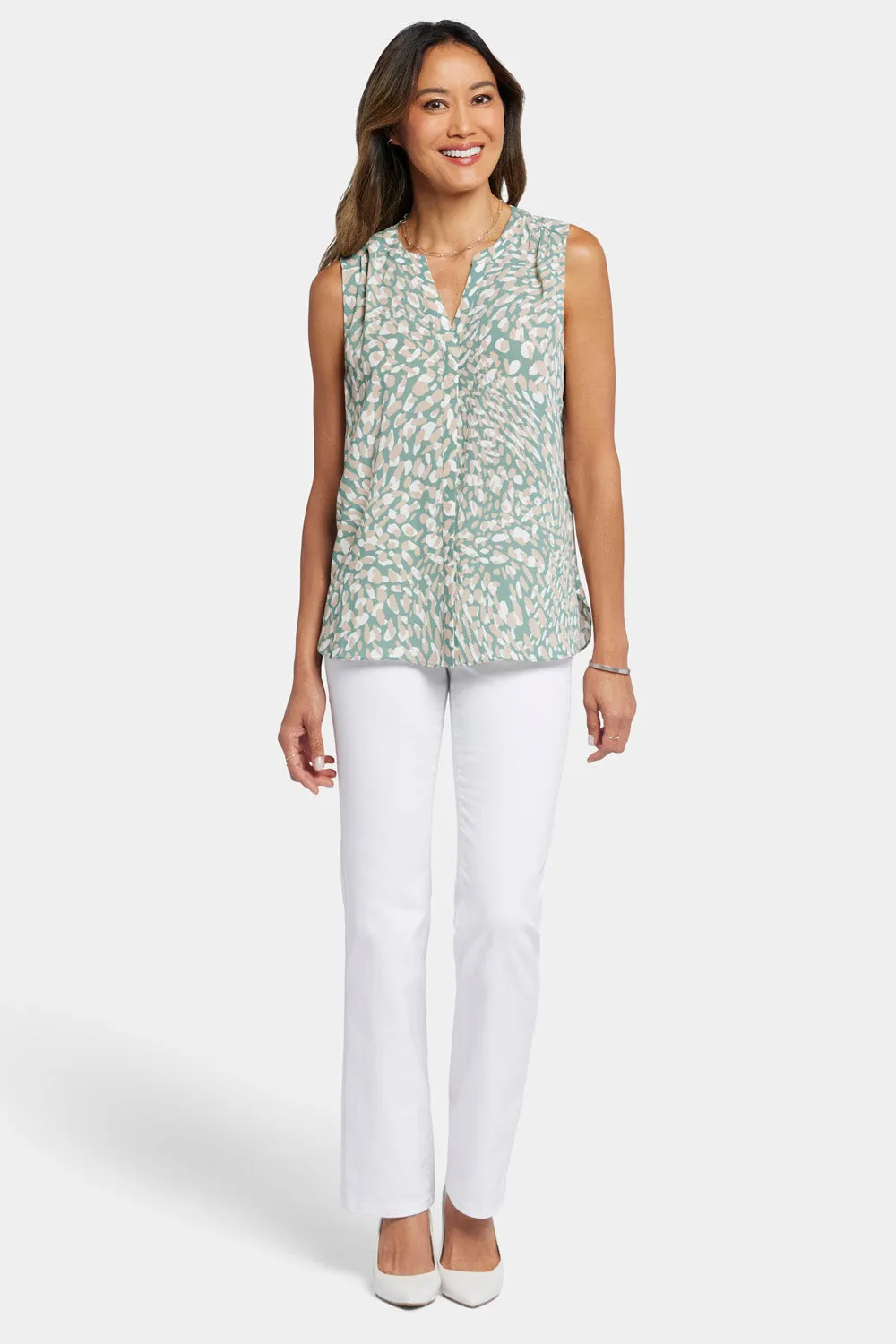 Sleeveless Pintuck Blouse - Endless Sea sold by NYDJ product image thumbnail 5