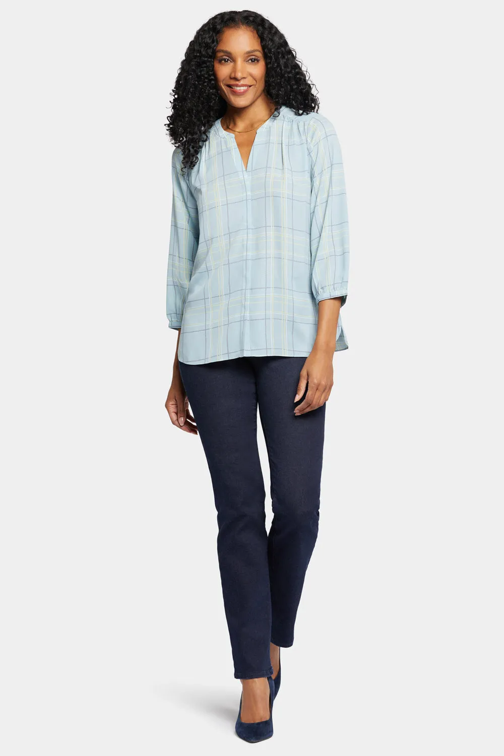 Pintuck Blouse - Wembley Plaid sold by NYDJ product image thumbnail 5