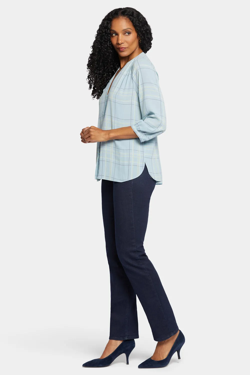 Pintuck Blouse - Wembley Plaid sold by NYDJ product image thumbnail 3