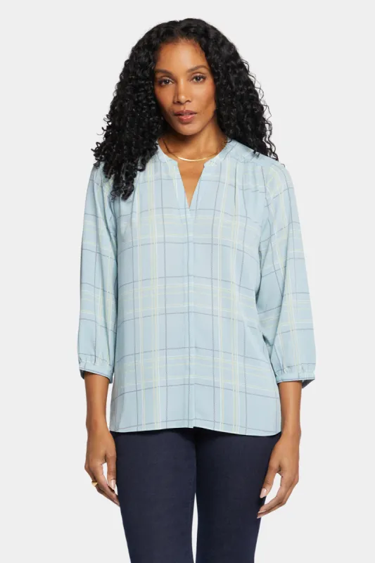 Pintuck Blouse - Wembley Plaid sold by NYDJ