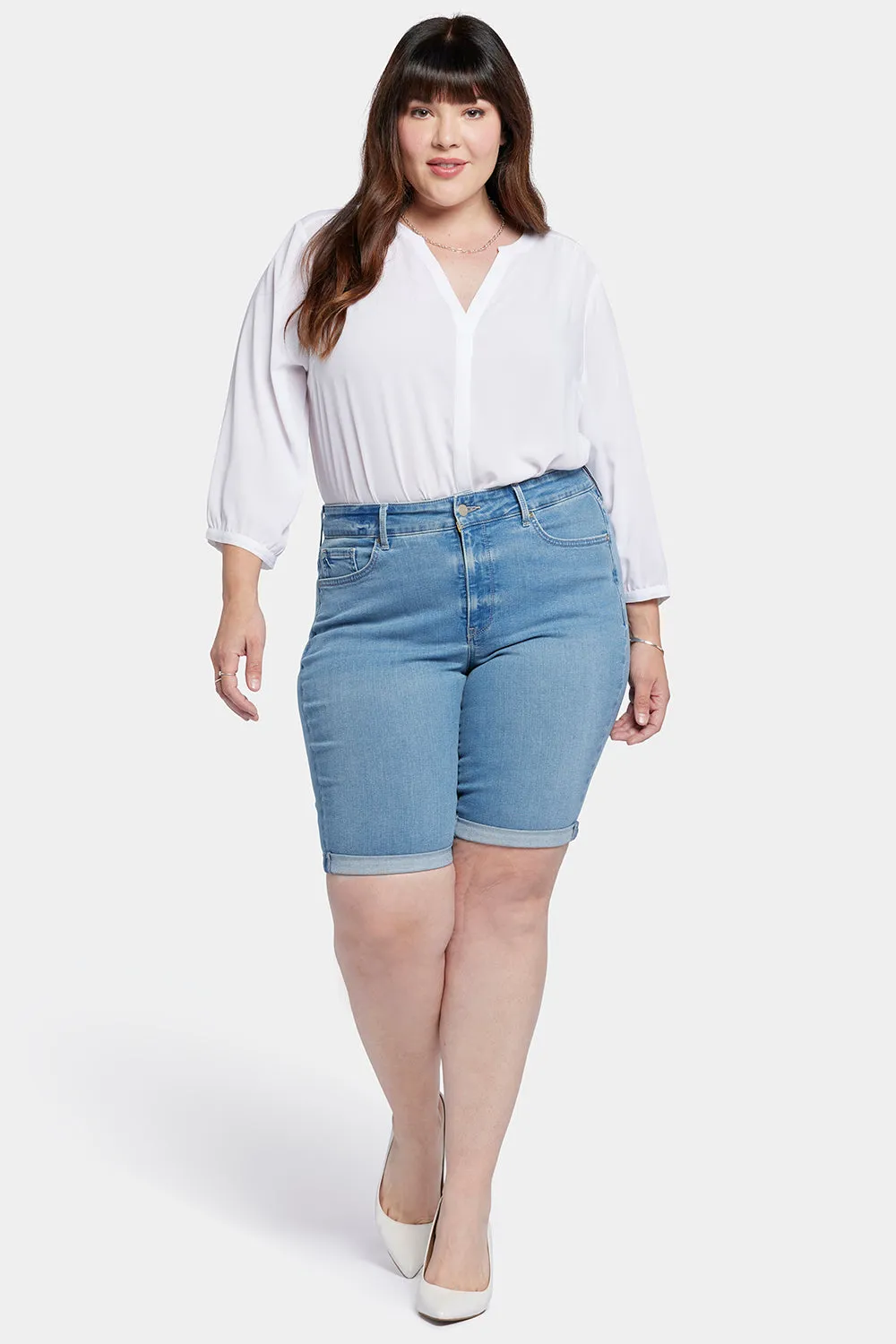 Briella 11 Inch Denim Shorts In Plus Size - Nottinghill sold by NYDJ product image thumbnail 4