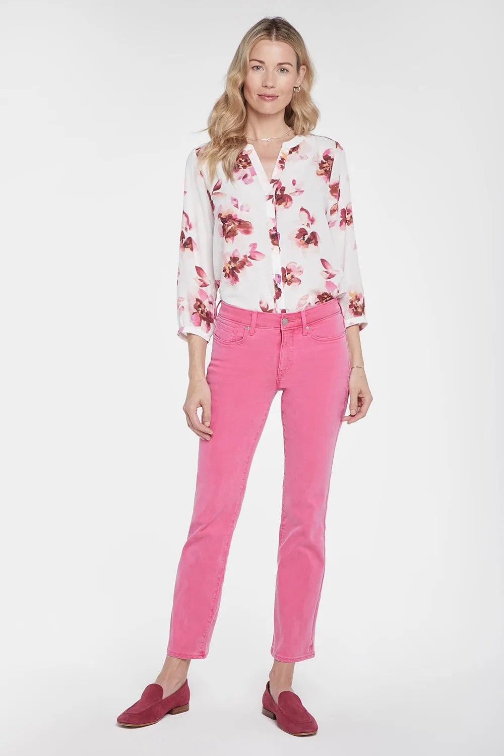 Marilyn Straight Ankle Jeans - Pink Peony sold by NYDJ