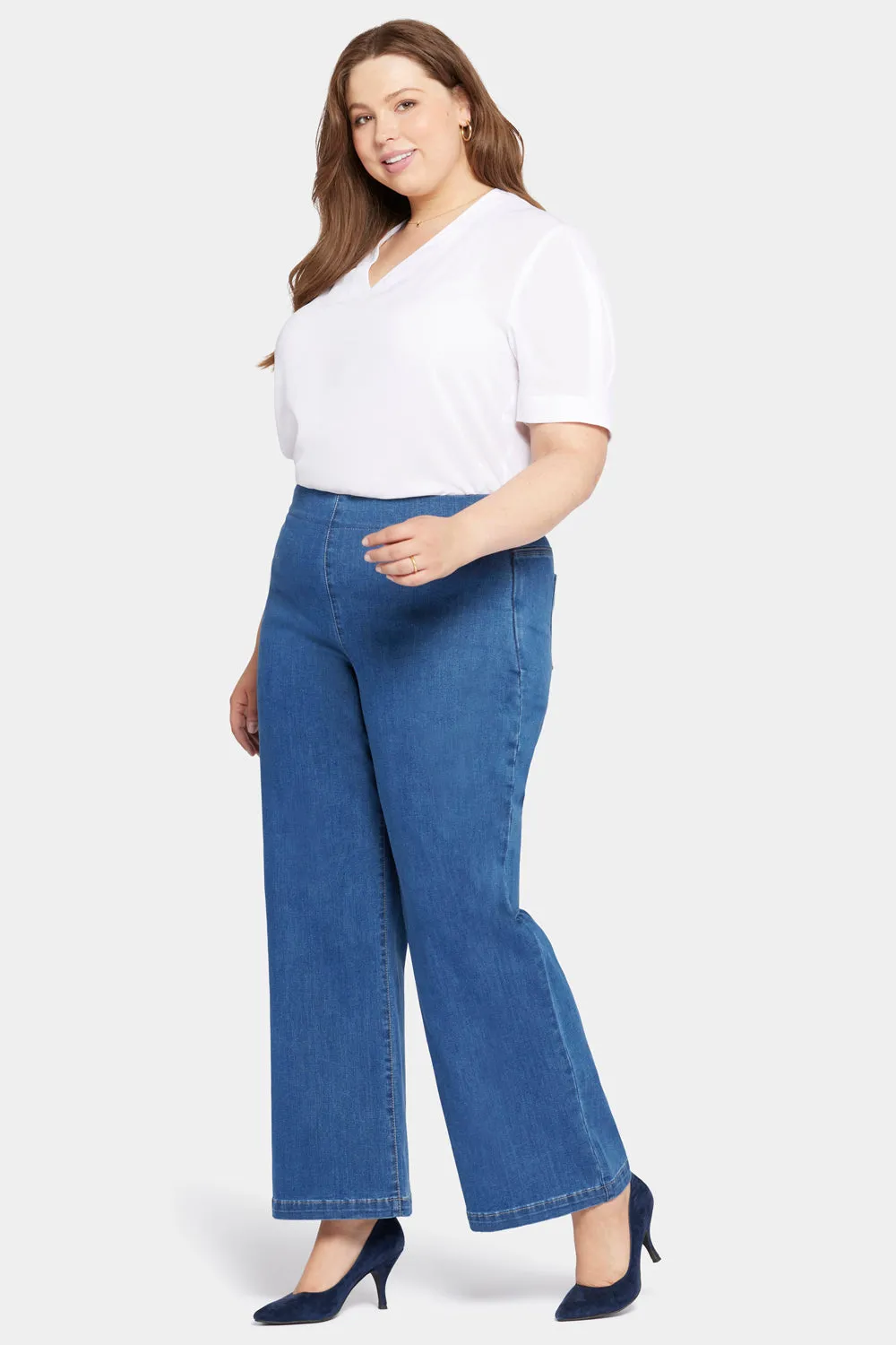 Pull-On Teresa Wide Leg Jeans In Plus Size - Waterfall sold by NYDJ product image thumbnail 5