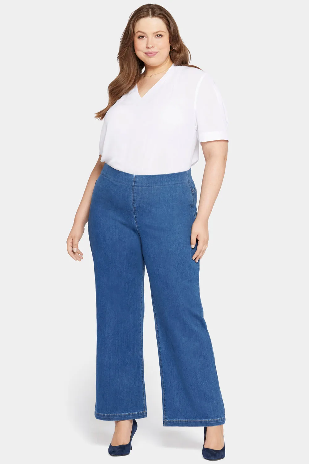 Pull-On Teresa Wide Leg Jeans In Plus Size - Waterfall sold by NYDJ