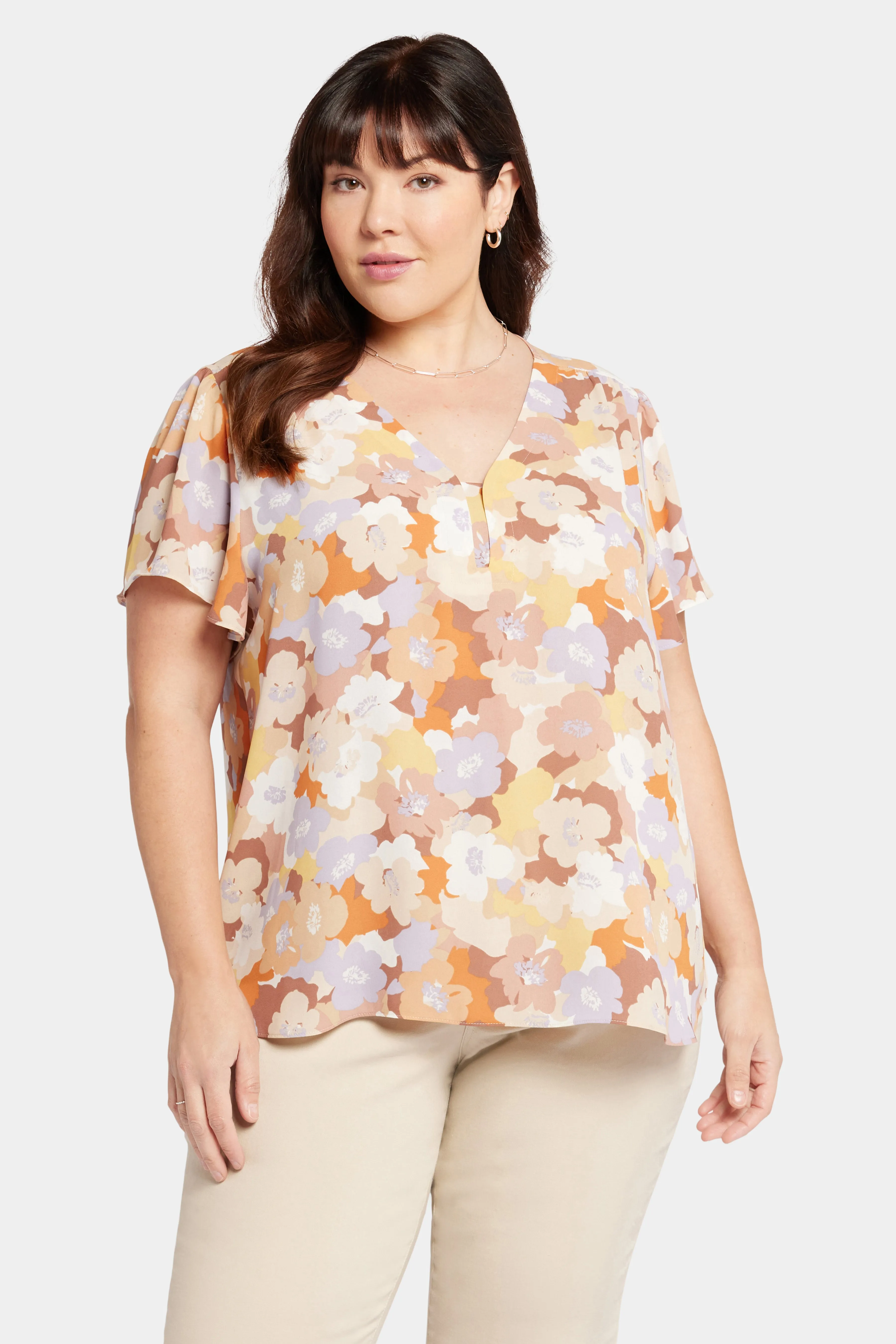 Flounce Sleeve Blouse In Plus Size - Sunset Grove sold by NYDJ product image thumbnail 4