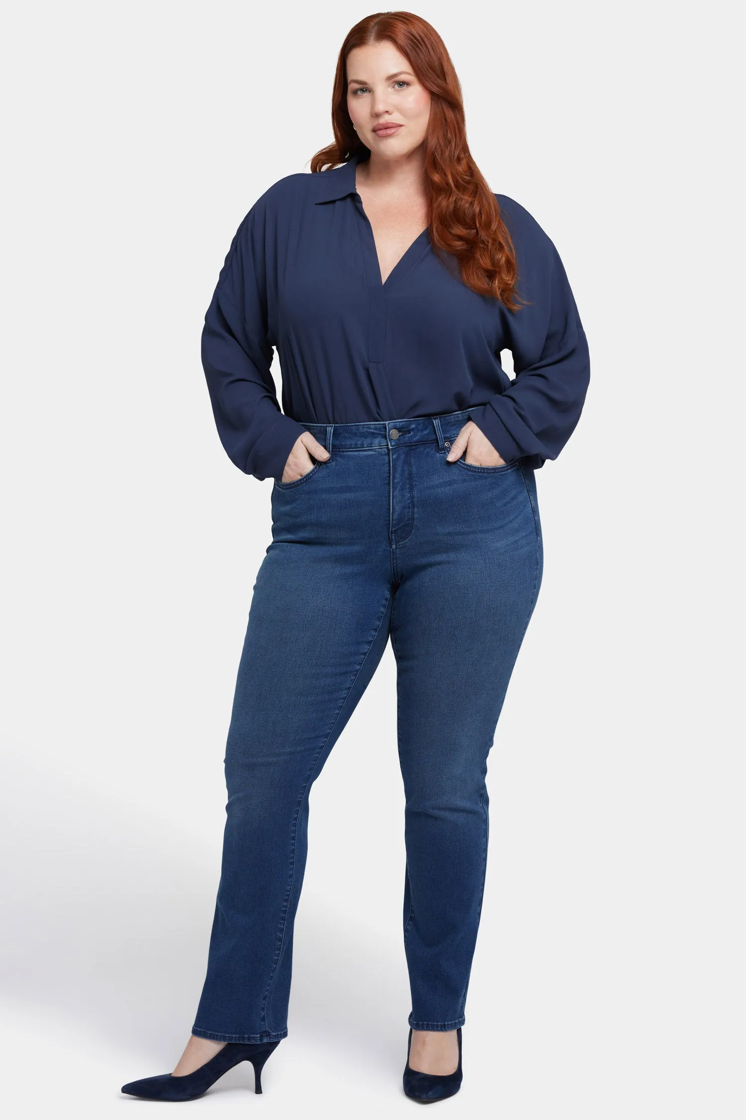 Marilyn Straight Jeans In Plus Size - Rendezvous sold by NYDJ product image thumbnail 4