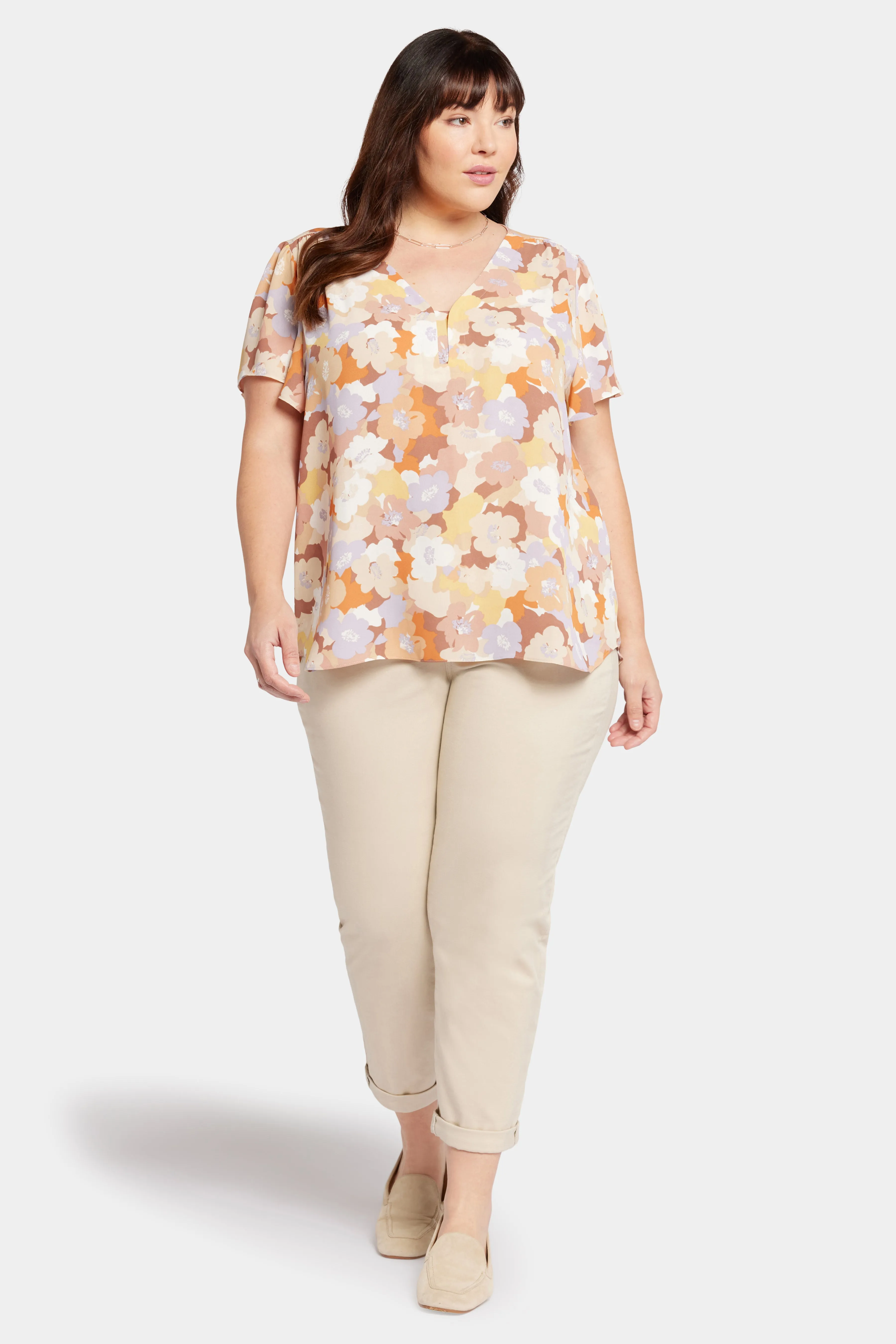 Flounce Sleeve Blouse In Plus Size - Sunset Grove sold by NYDJ product image thumbnail 5