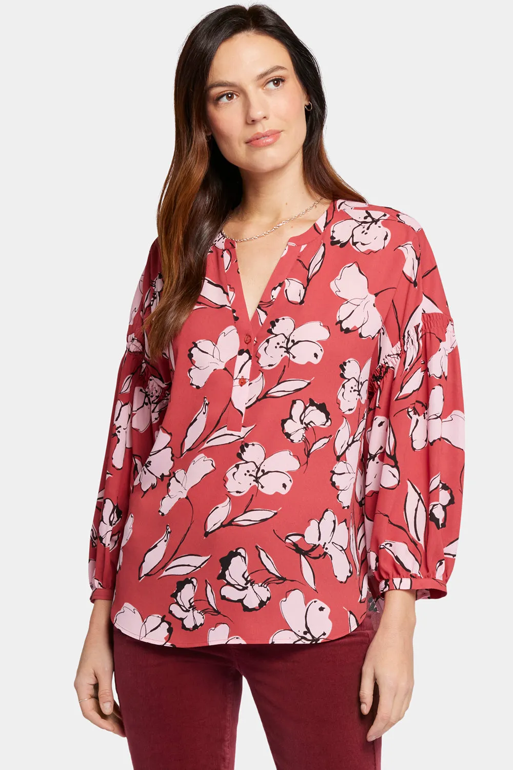 Paulina Peasant Blouse - Bountiful sold by NYDJ product image thumbnail 4