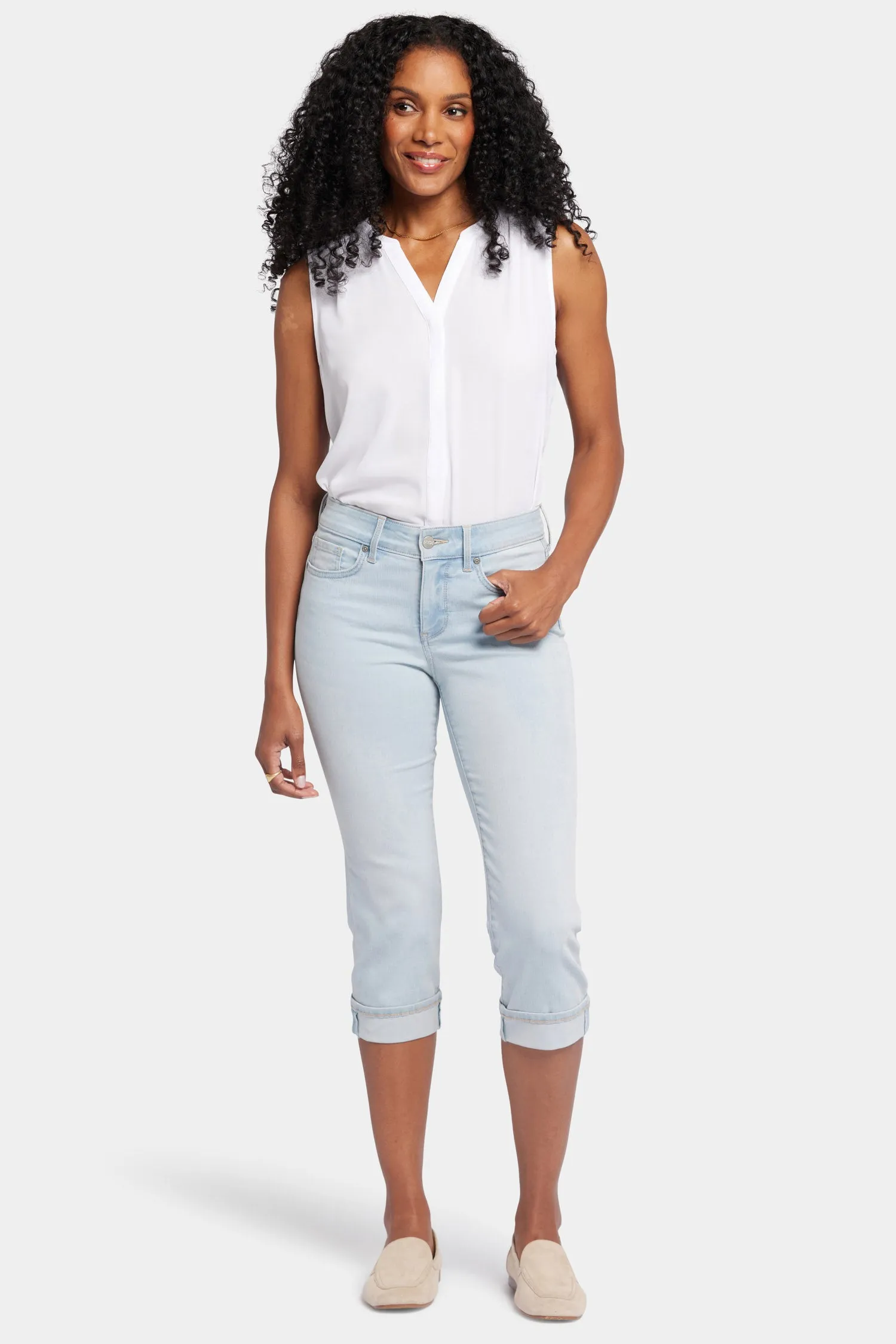 Marilyn Straight Crop Jeans In Petite - Oceanfront sold by NYDJ product image thumbnail 4