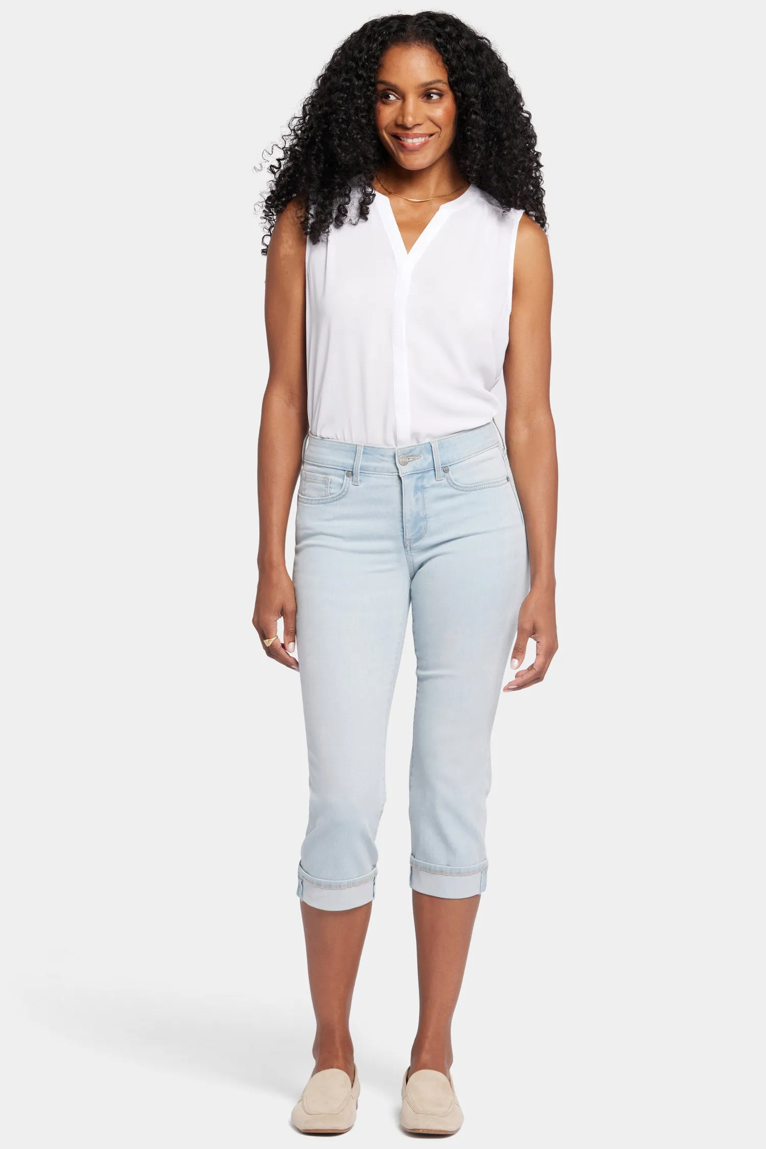 Marilyn Straight Crop Jeans In Petite - Oceanfront sold by NYDJ