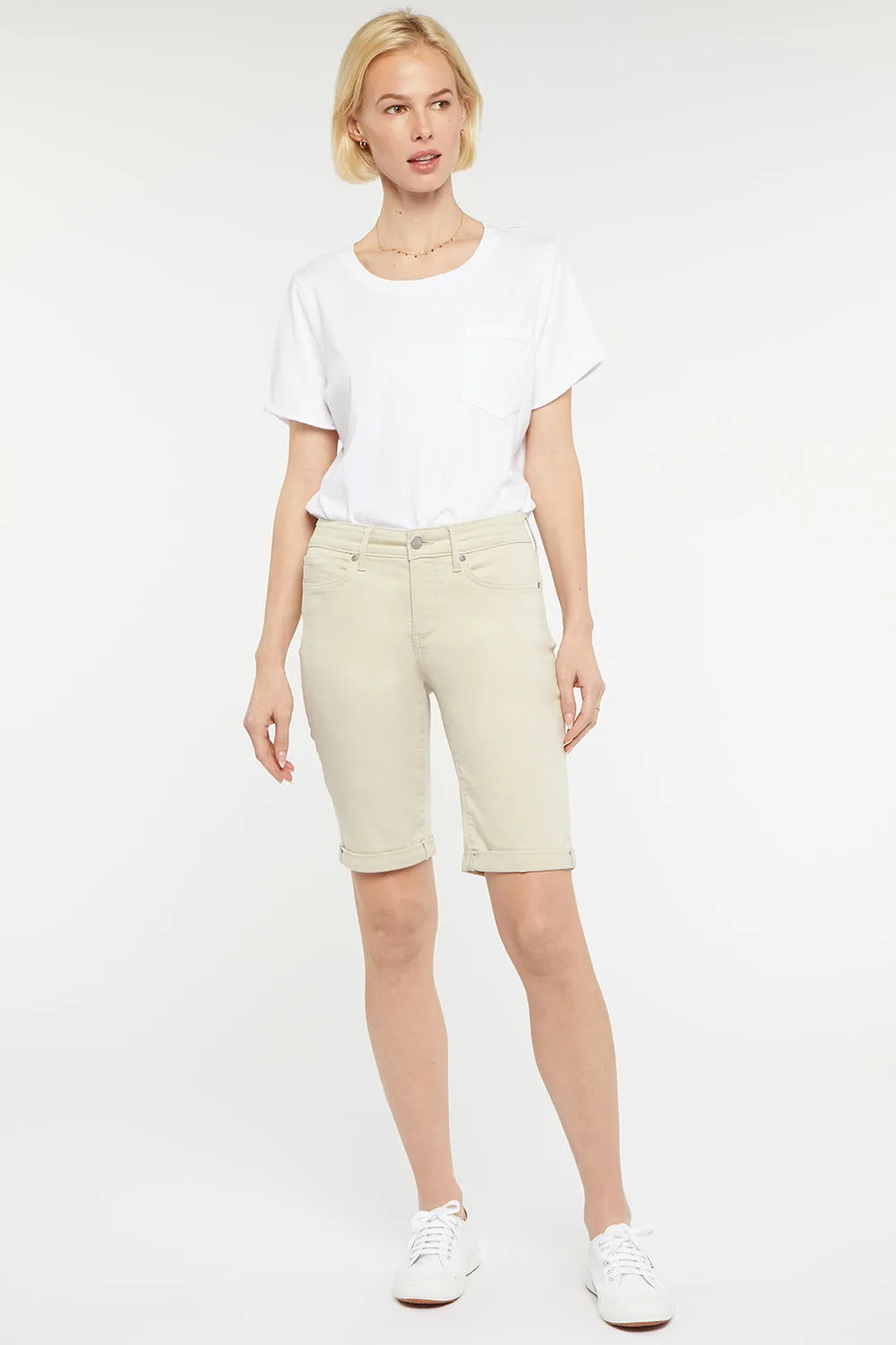 Briella 10 Inch Denim Shorts In Petite - Feather sold by NYDJ product image thumbnail 4