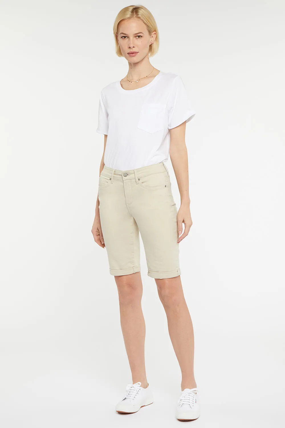 Briella 10 Inch Denim Shorts In Petite - Feather sold by NYDJ