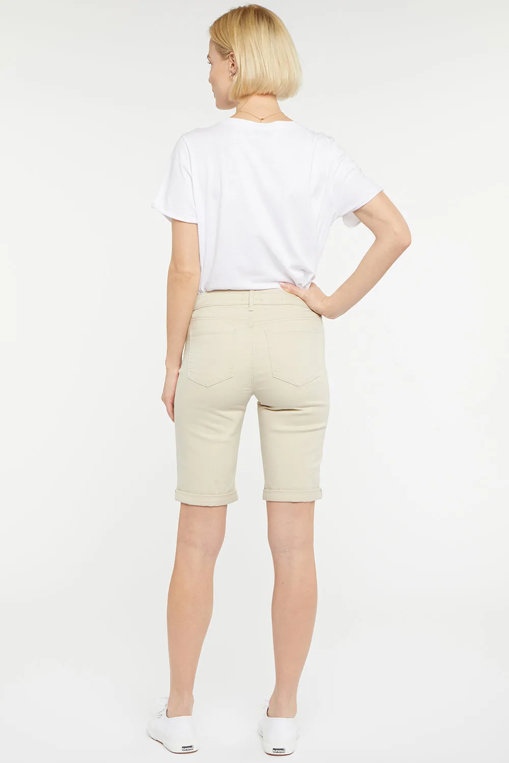 Briella 10 Inch Denim Shorts In Petite - Feather sold by NYDJ product image thumbnail 5