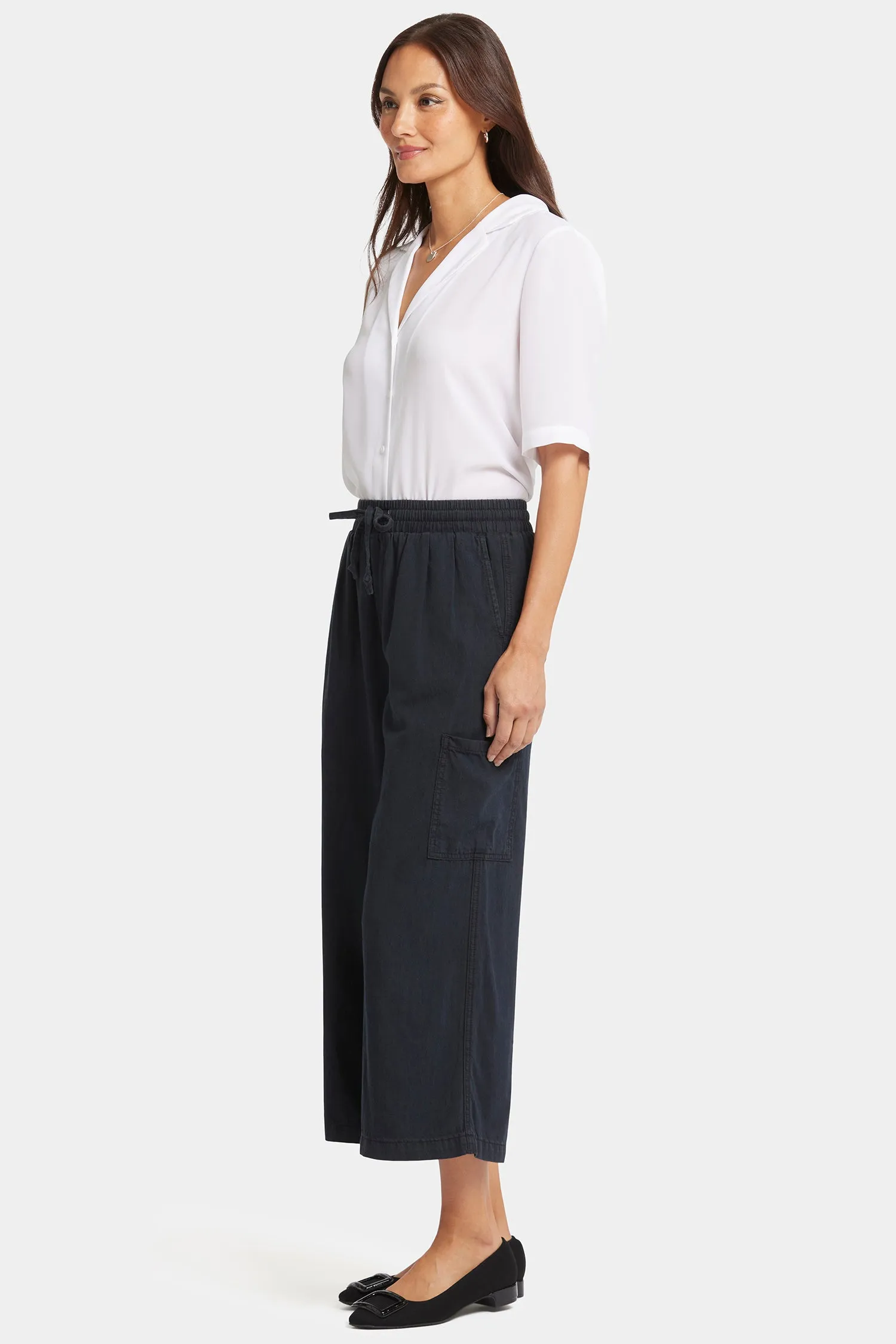 Whitney Crop Pull-On Cargo Pants - Overdye Black sold by NYDJ product image thumbnail 5
