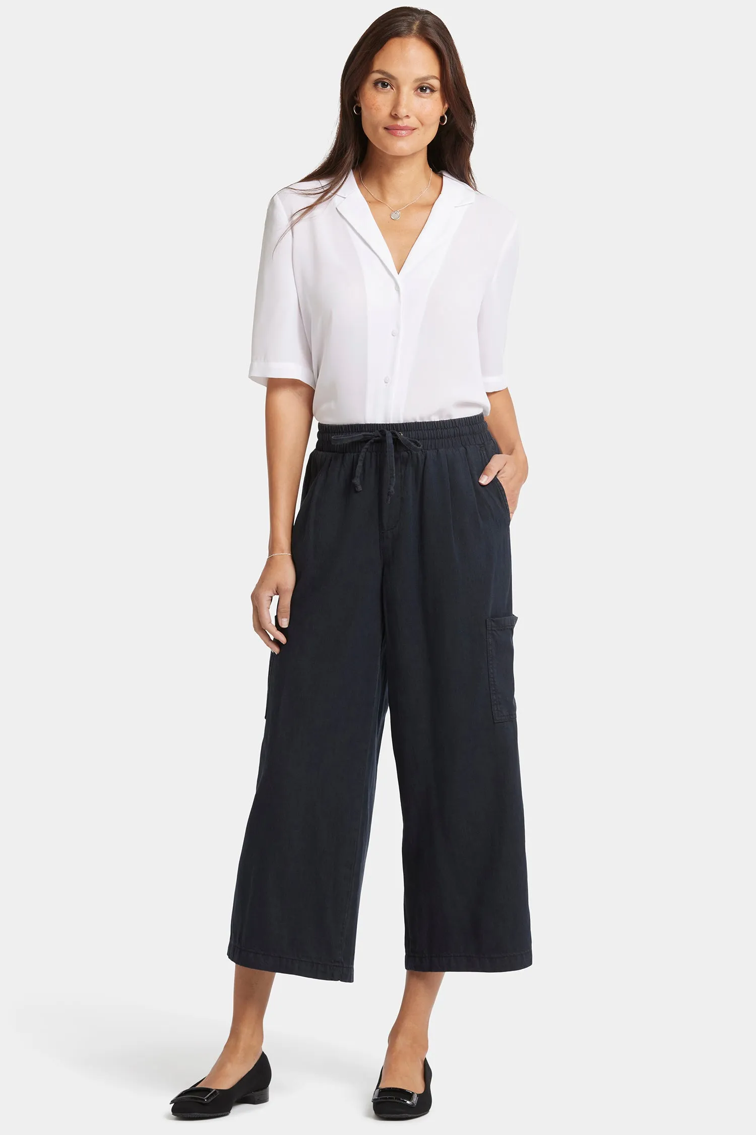 Whitney Crop Pull-On Cargo Pants - Overdye Black sold by NYDJ product image thumbnail 4