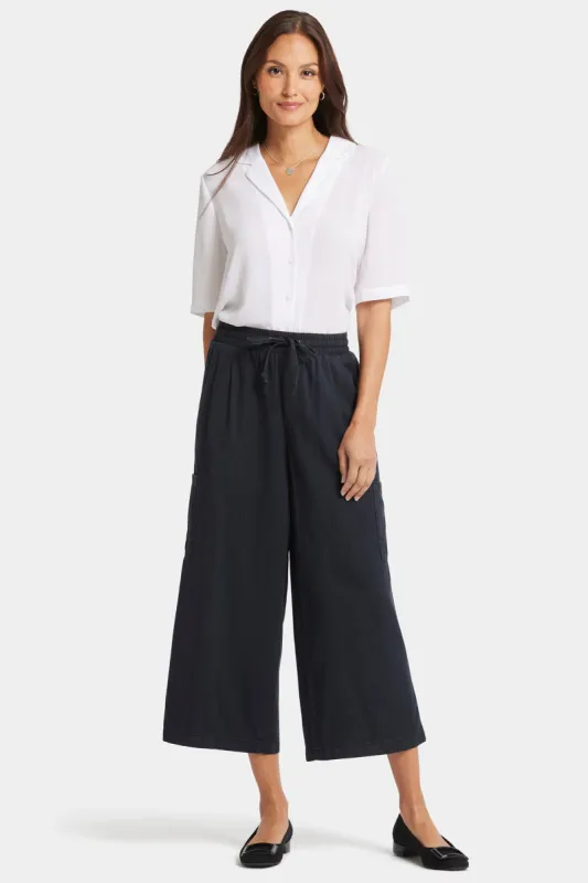 Whitney Crop Pull-On Cargo Pants  - Overdye Black sold by NYDJ
