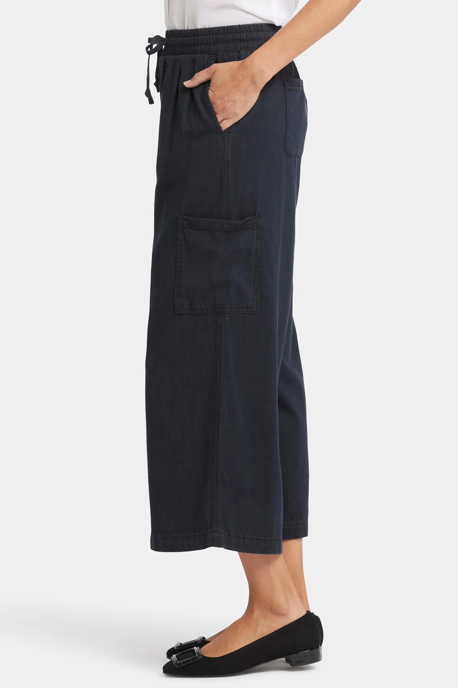 Whitney Crop Pull-On Cargo Pants - Overdye Black sold by NYDJ product image thumbnail 3