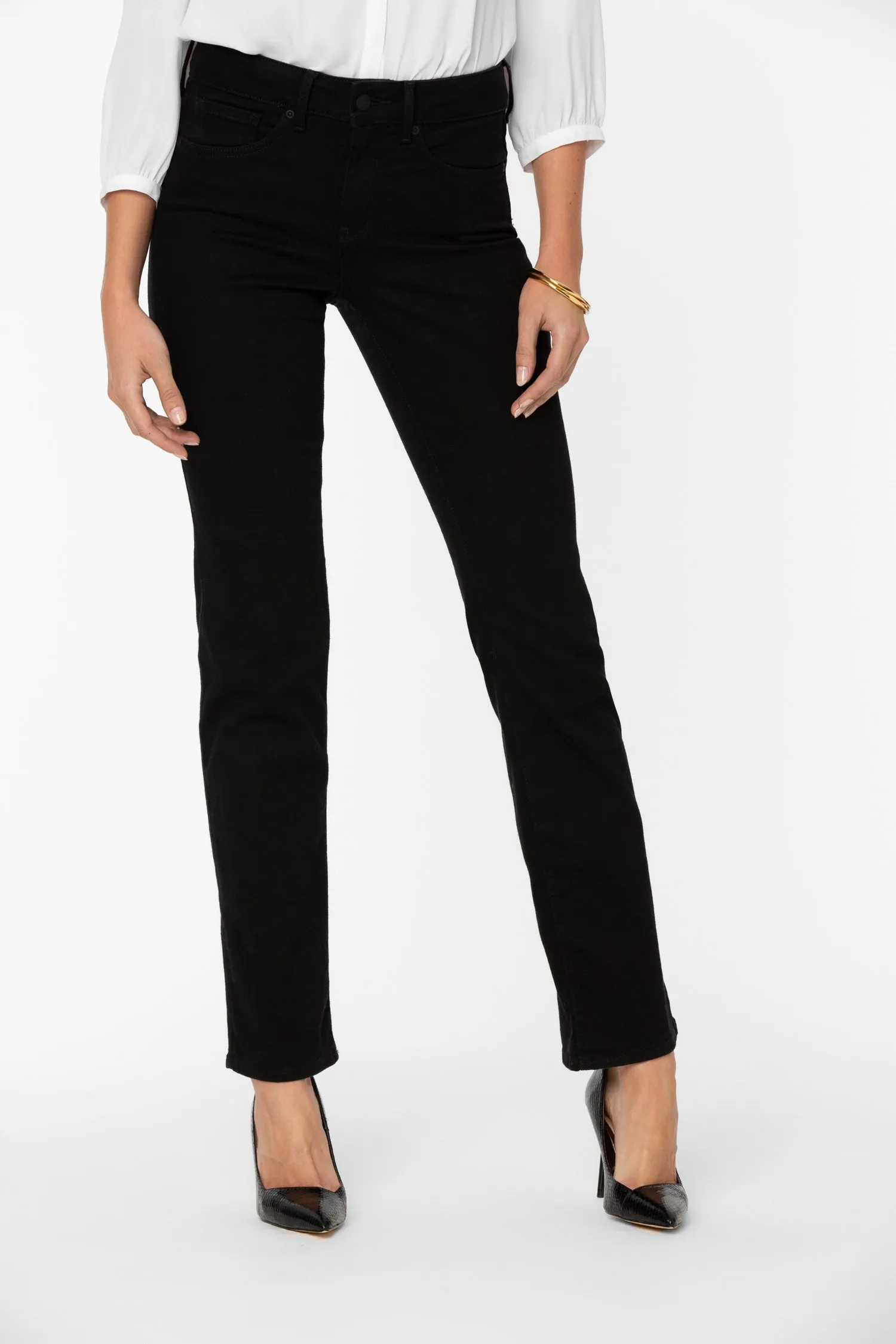 Marilyn Straight Jeans In Petite - Black sold by NYDJ product image thumbnail 4
