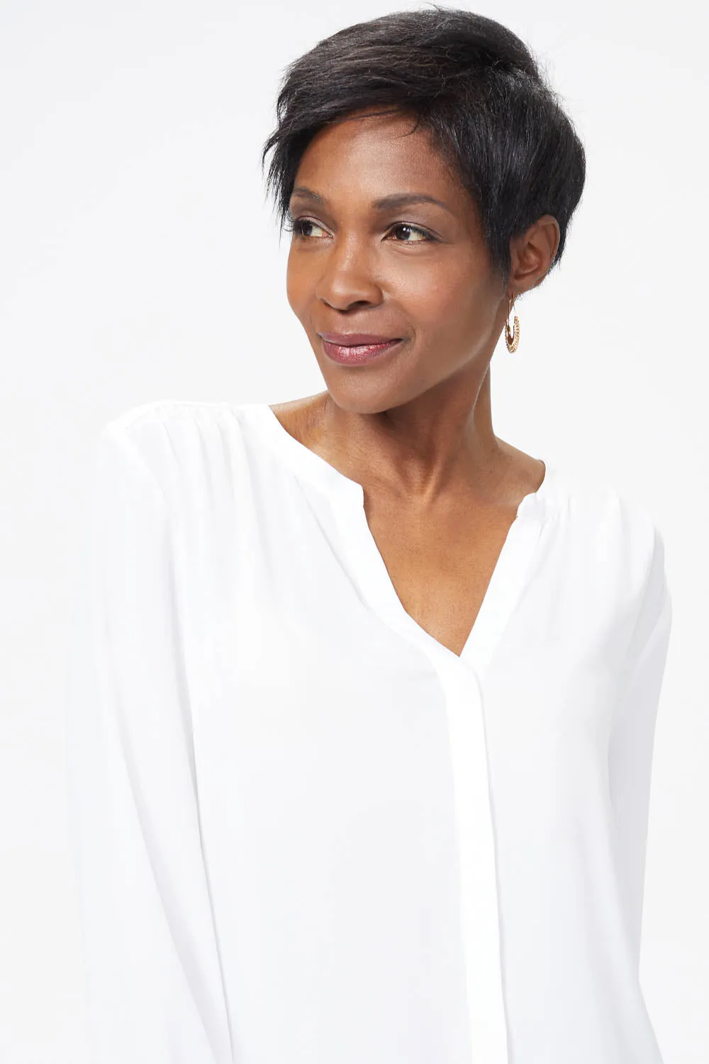 Pintuck Blouse In Petite - Optic White sold by NYDJ product image thumbnail 3