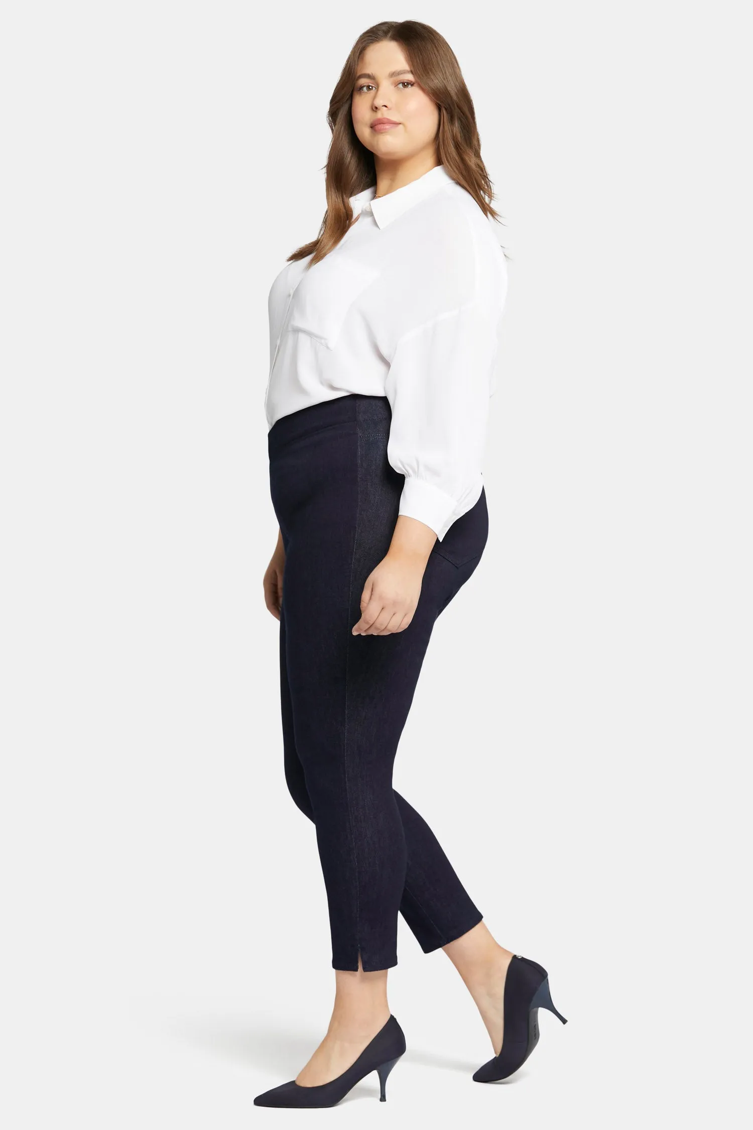 Skinny Ankle Pull-on Jeans In Plus Size - Rinse sold by NYDJ product image thumbnail 5