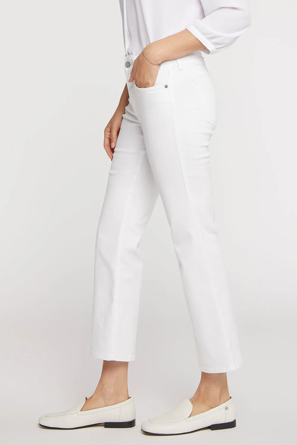 Marilyn Straight Ankle Jeans In Petite - Optic White sold by NYDJ product image thumbnail 3