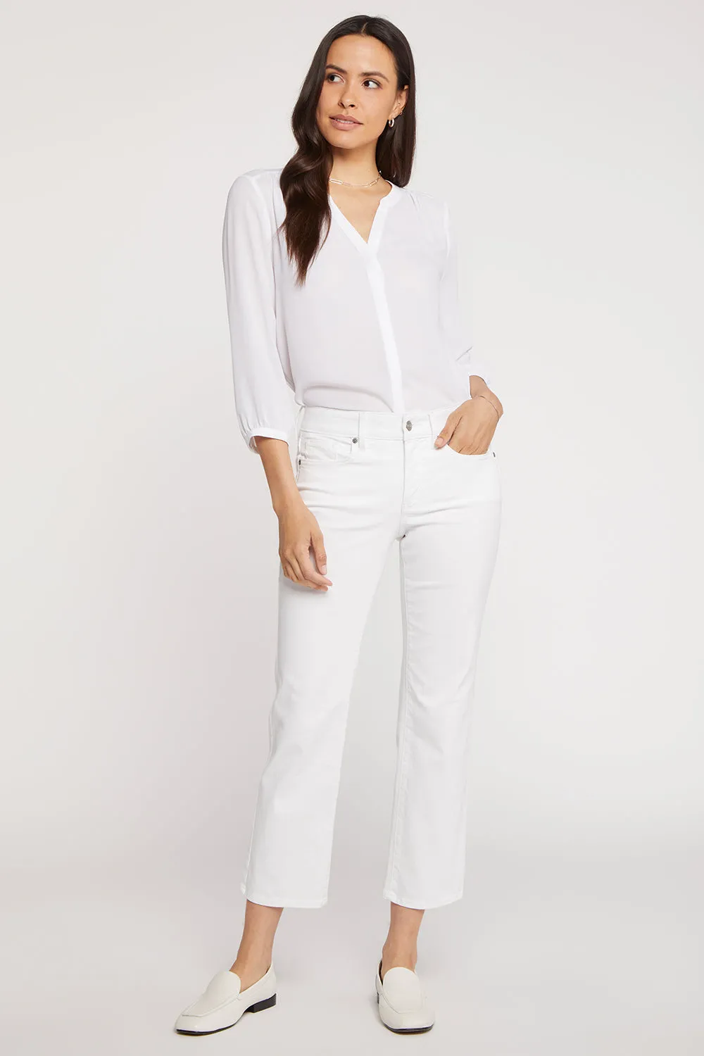 Marilyn Straight Ankle Jeans In Petite - Optic White sold by NYDJ product image thumbnail 4