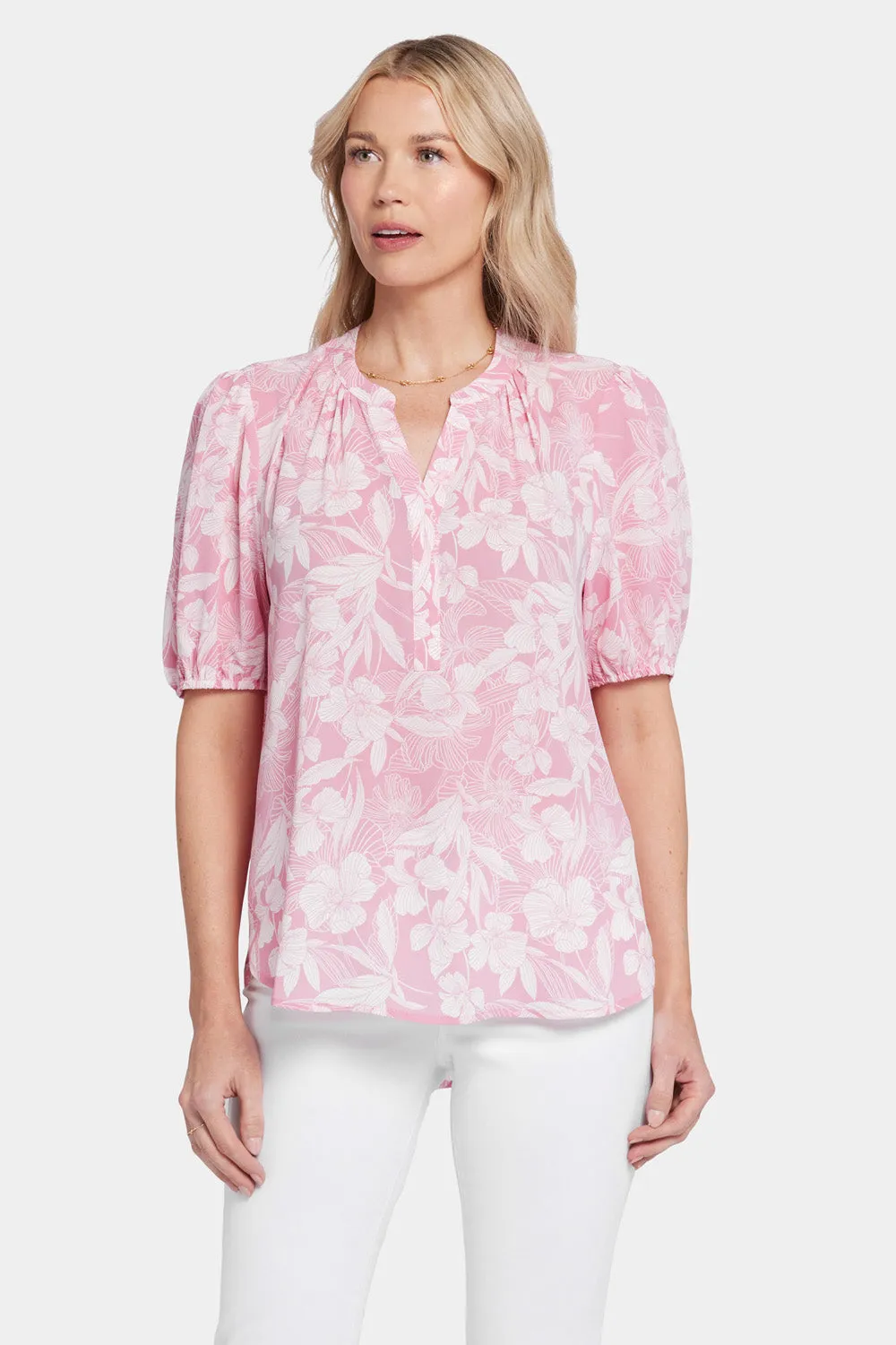 Short Puff Sleeve Popover Top - Larissa sold by NYDJ product image thumbnail 4