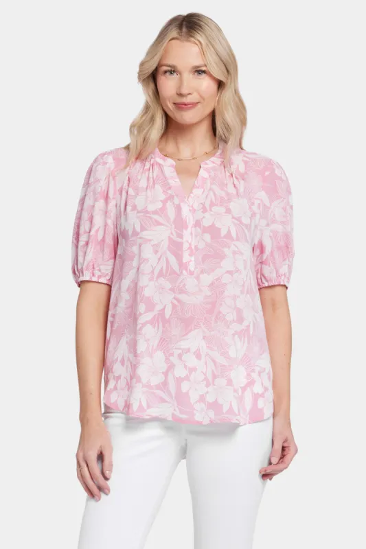 Short Puff Sleeve Popover Top - Larissa sold by NYDJ