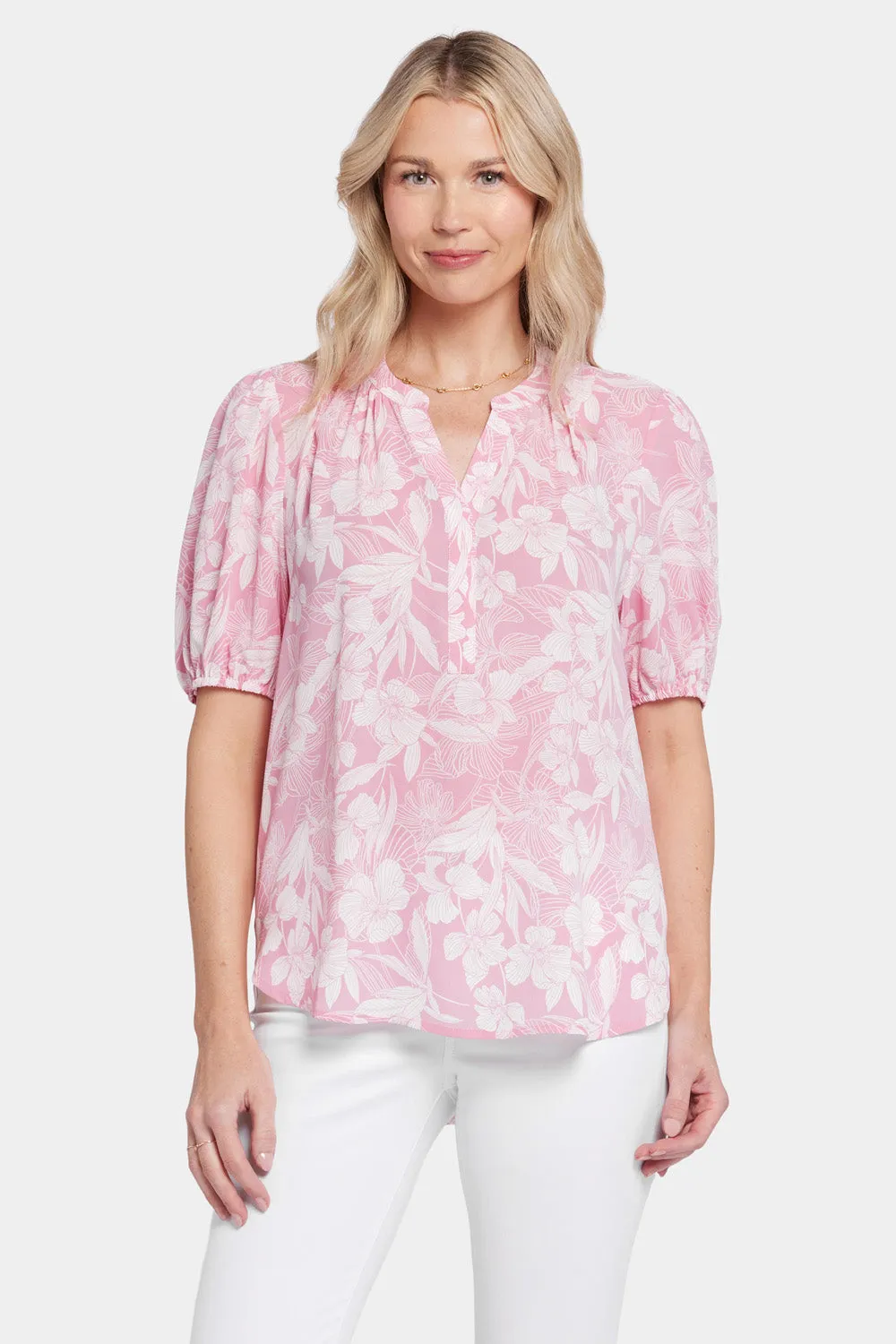 Short Puff Sleeve Popover Top - Larissa sold by NYDJ