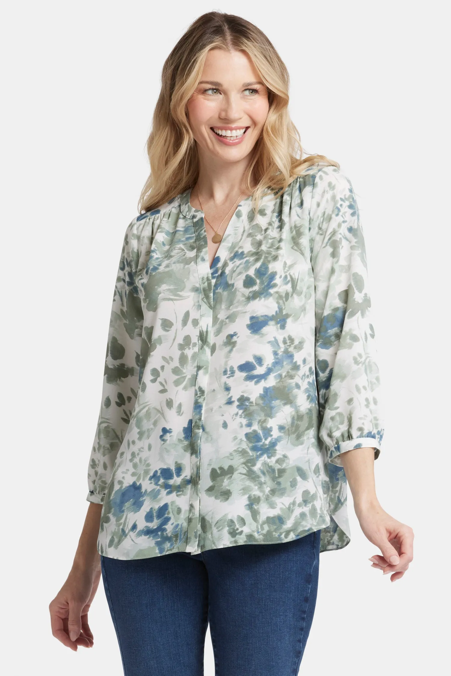 Pintuck Blouse - Cape Malea sold by NYDJ