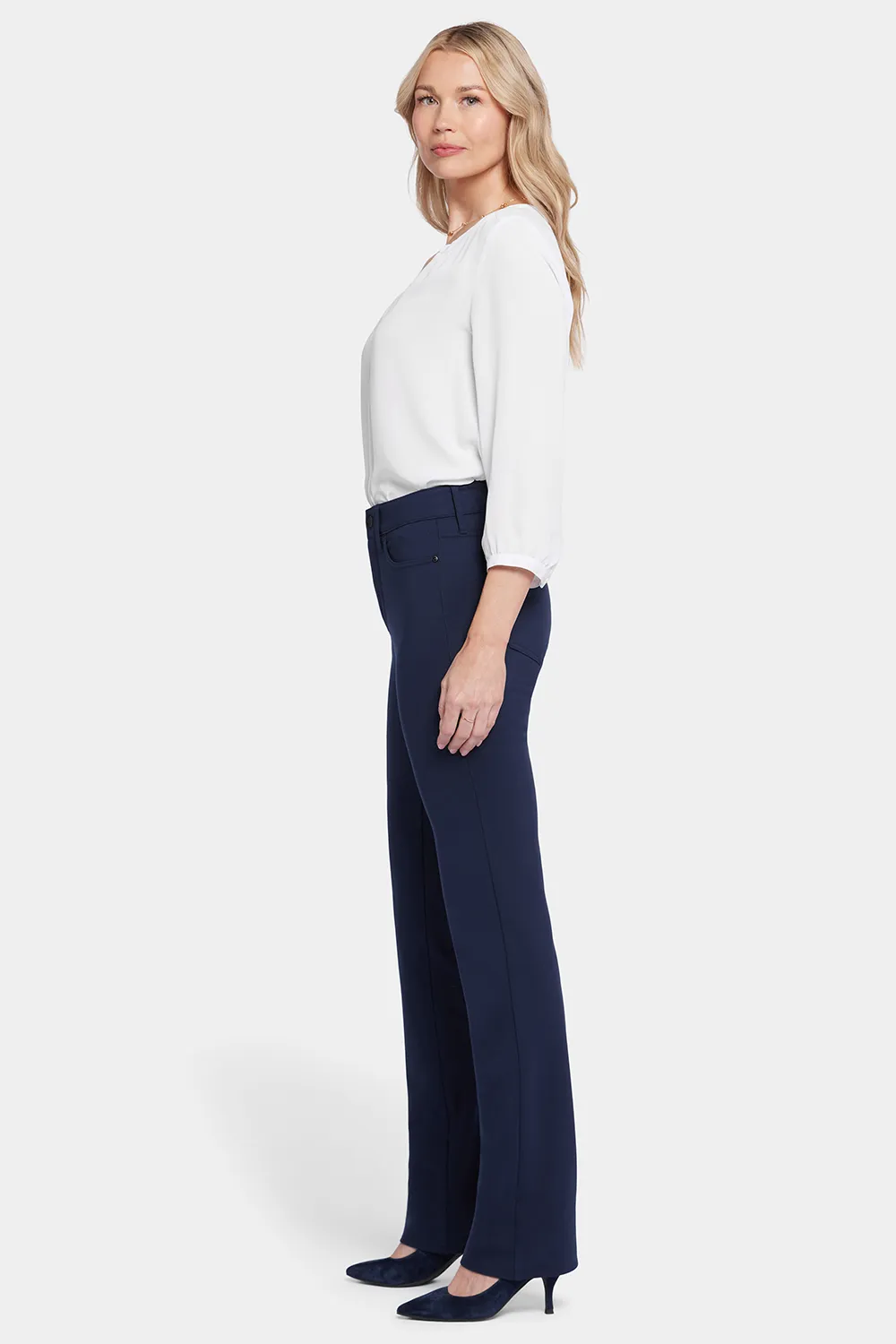 Marilyn Straight Pants In Petite - Oxford Navy sold by NYDJ product image thumbnail 5