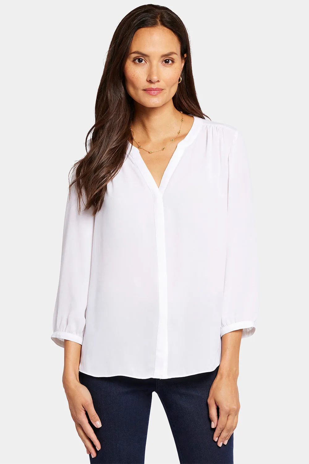 Pintuck Blouse - Optic White sold by NYDJ product image thumbnail 4