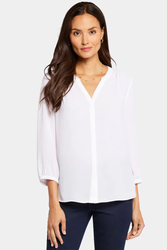 Pintuck Blouse - Optic White sold by NYDJ