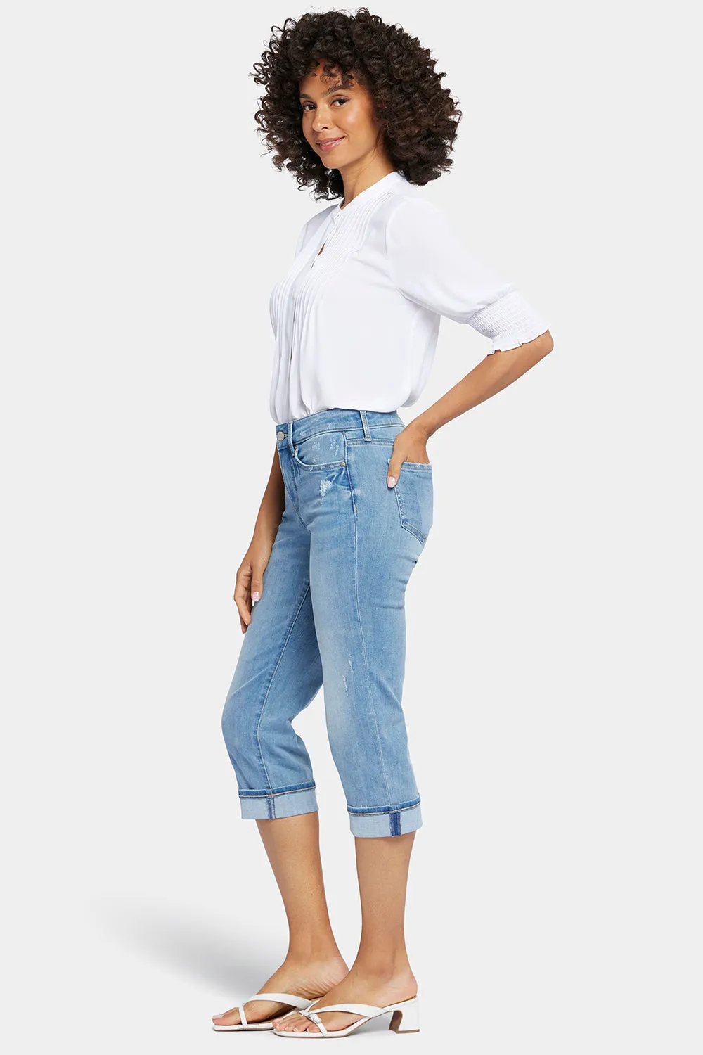 Marilyn Straight Crop Jeans In Petite - Lakefront sold by NYDJ product image thumbnail 5