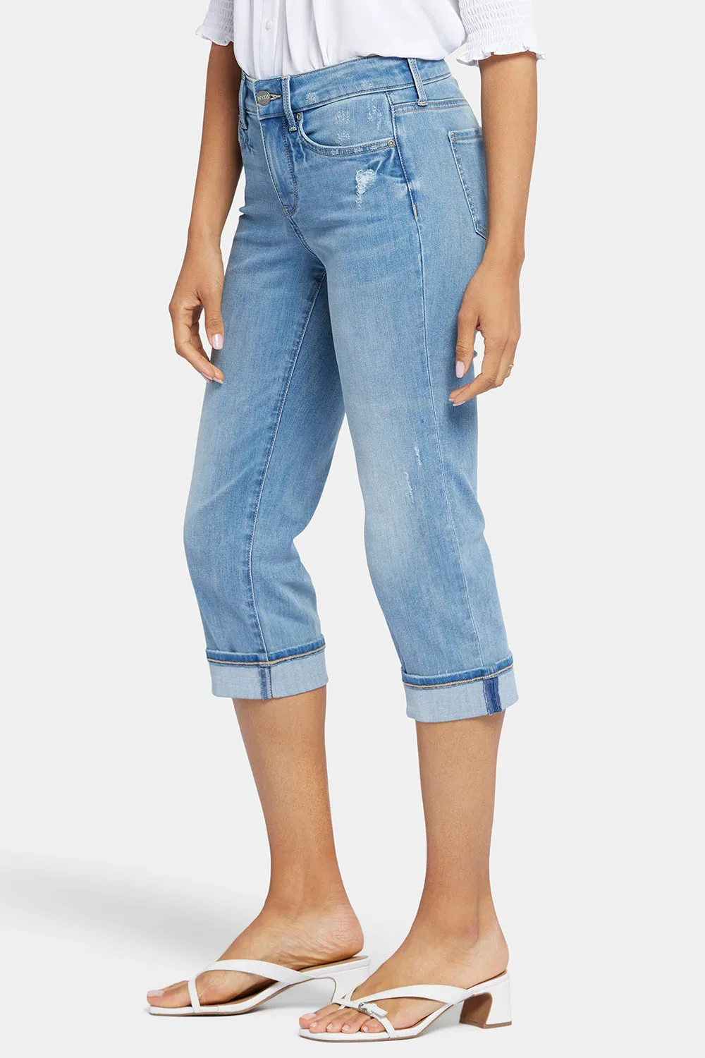 Marilyn Straight Crop Jeans In Petite - Lakefront sold by NYDJ product image thumbnail 3