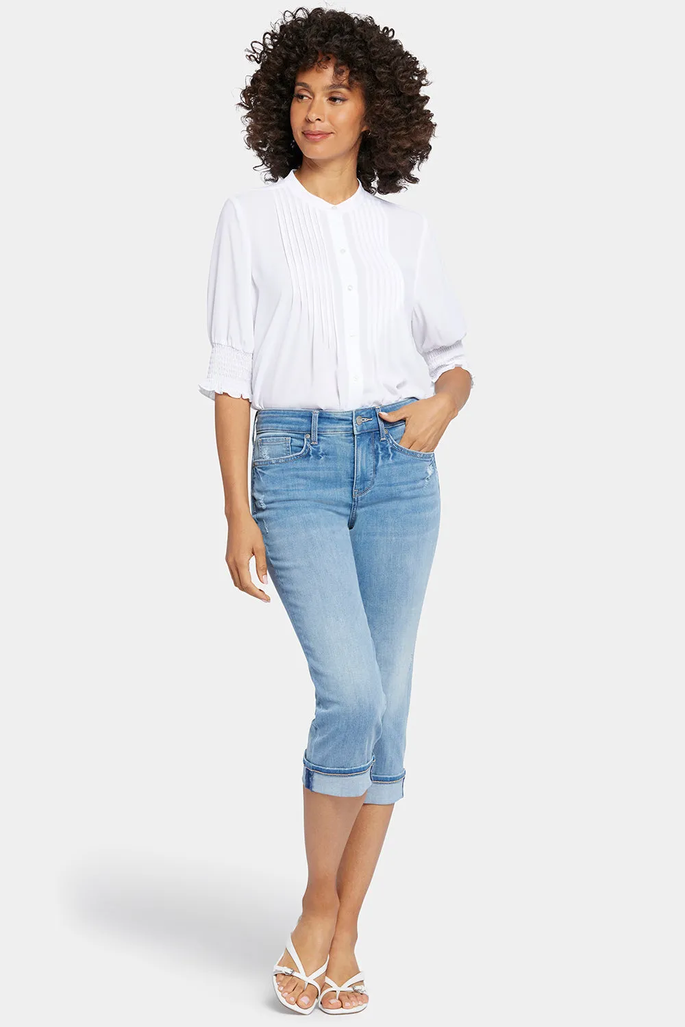 Marilyn Straight Crop Jeans In Petite - Lakefront sold by NYDJ