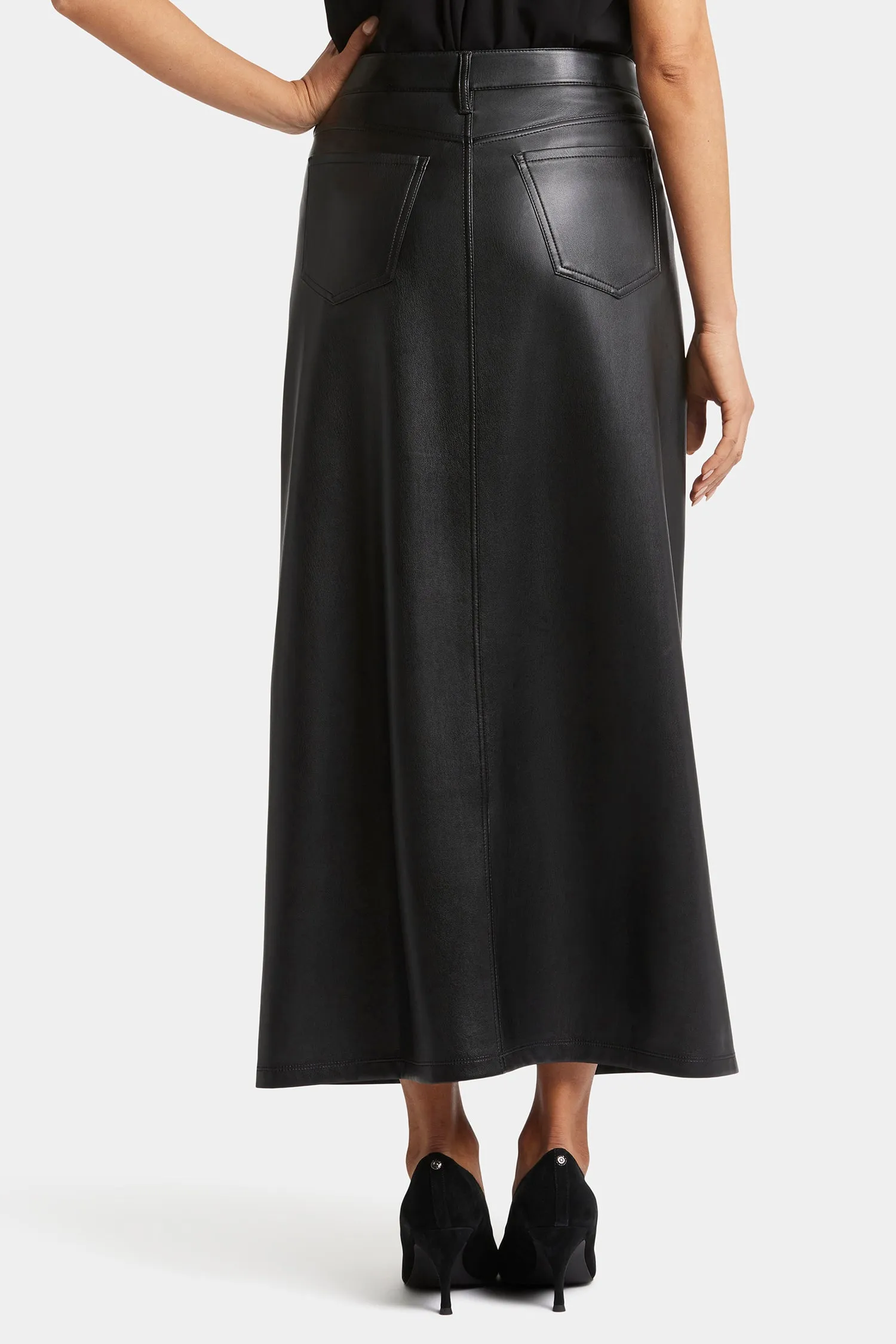 Vegan Stretch Leather High Rise Long Skirt - Black sold by NYDJ product image thumbnail 2