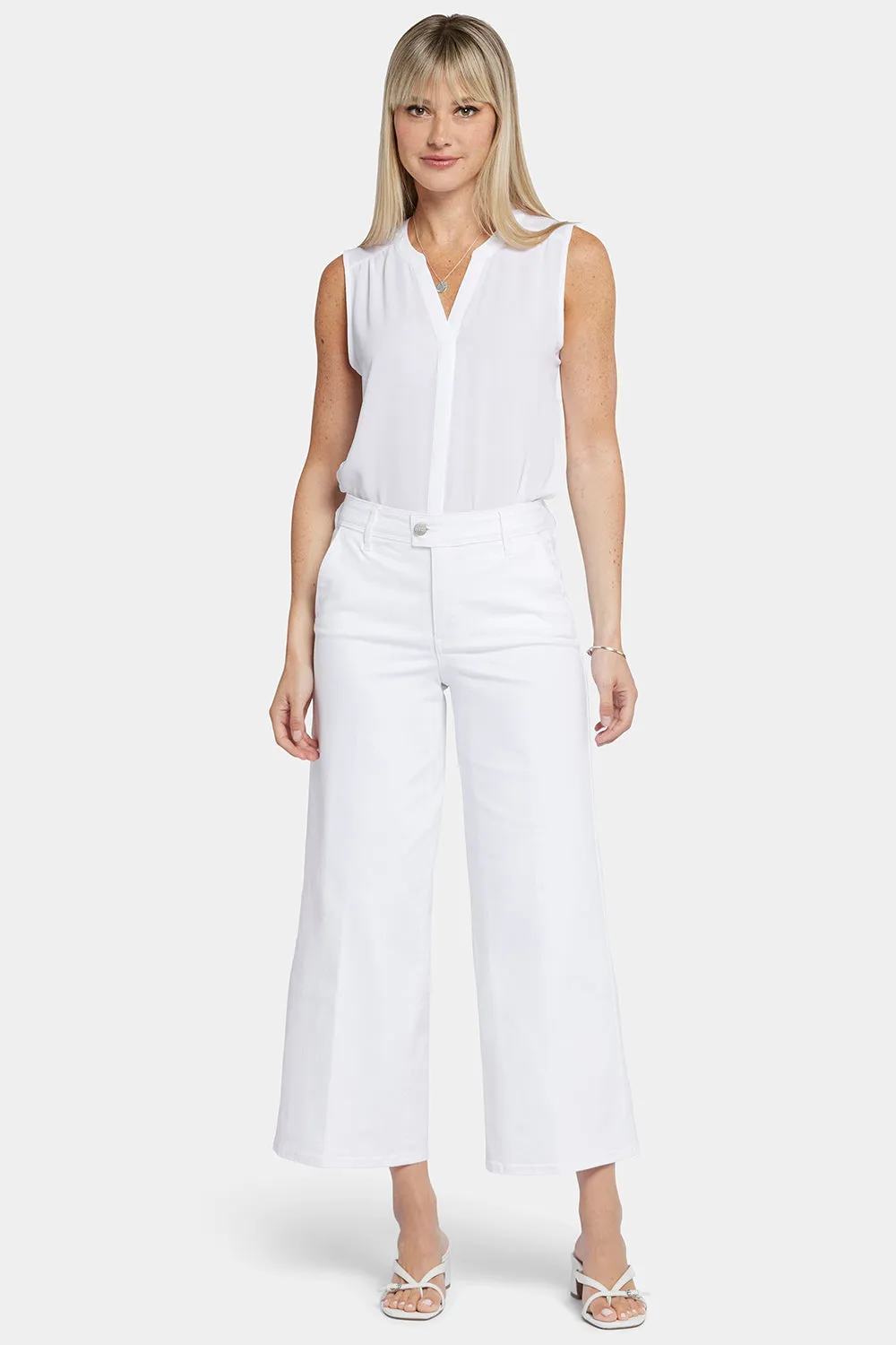 Mona Wide Leg Trouser Ankle Jeans - Optic White sold by NYDJ product image thumbnail 4