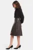 Faux Leather A-line Skirt - Cordovan sold by NYDJ