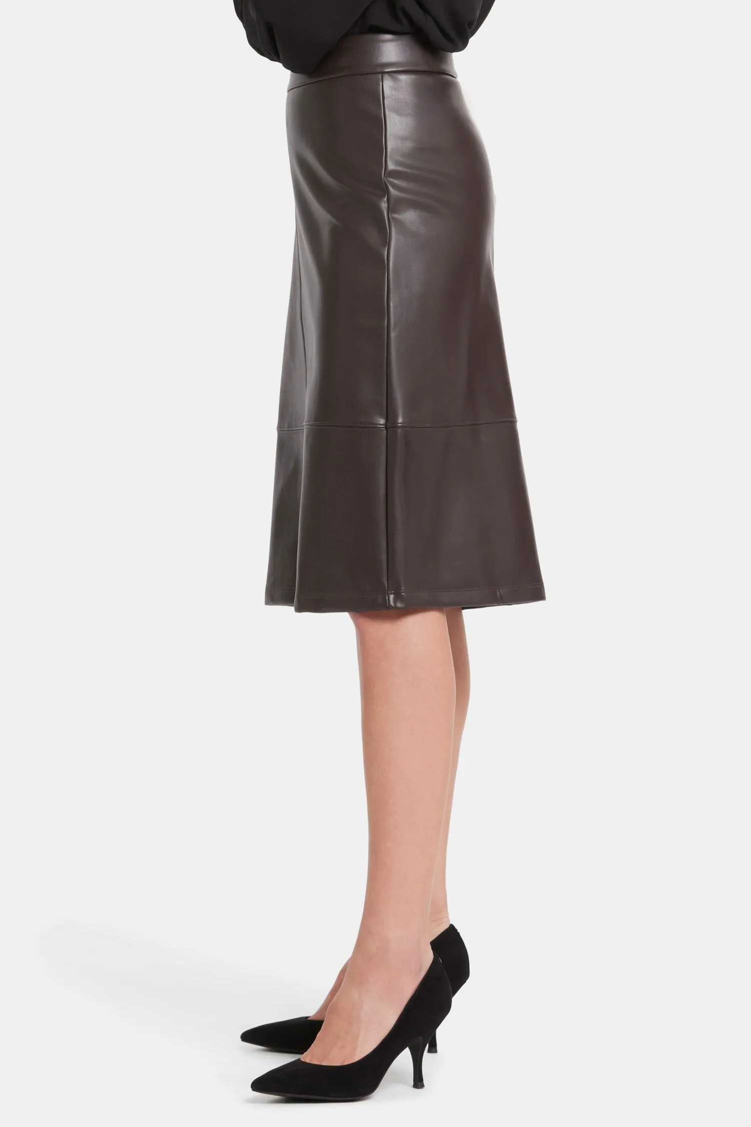 Faux Leather A-line Skirt - Cordovan sold by NYDJ product image thumbnail 3