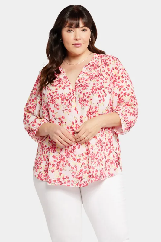 Pintuck Blouse In Plus Size - Summer Wind sold by NYDJ