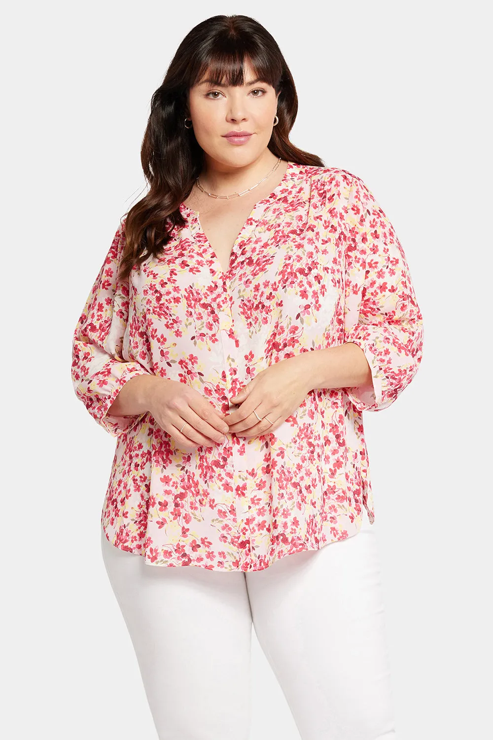 Pintuck Blouse In Plus Size - Summer Wind sold by NYDJ