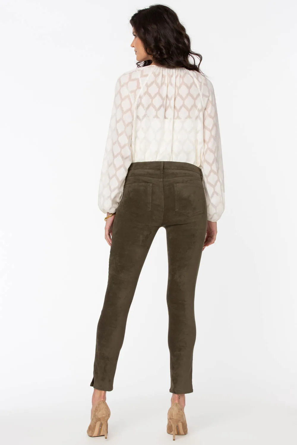 Alina Skinny Ankle Pants In Petite - Martini Olive sold by NYDJ
