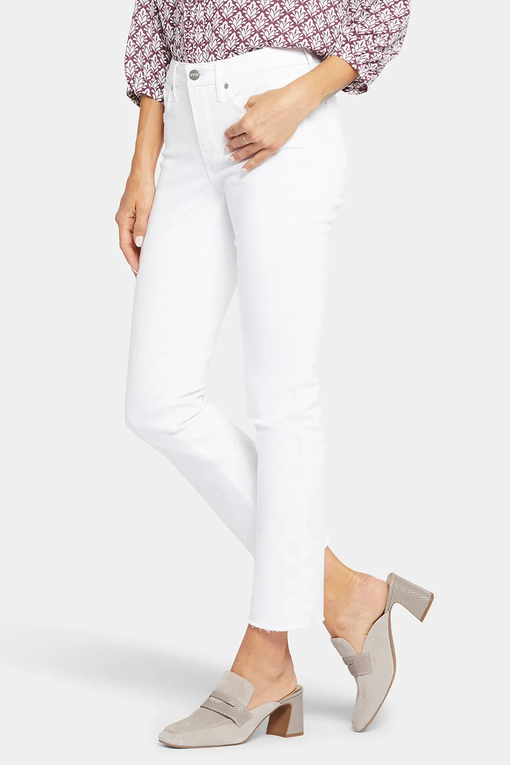 Sheri Slim Ankle Jeans In Petite - Optic White sold by NYDJ product image thumbnail 3
