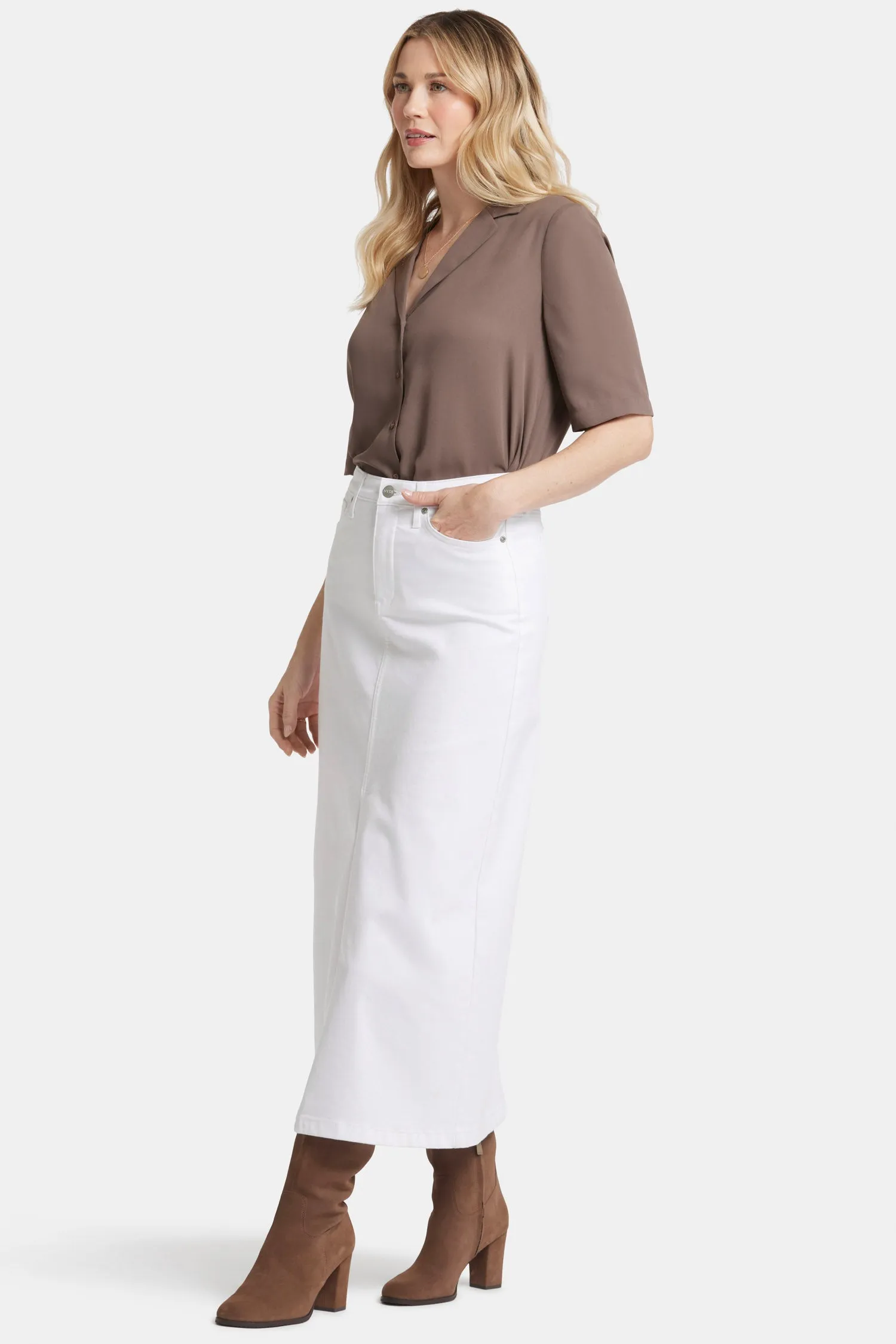 High Rise Long Skirt - Optic White sold by NYDJ product image thumbnail 5