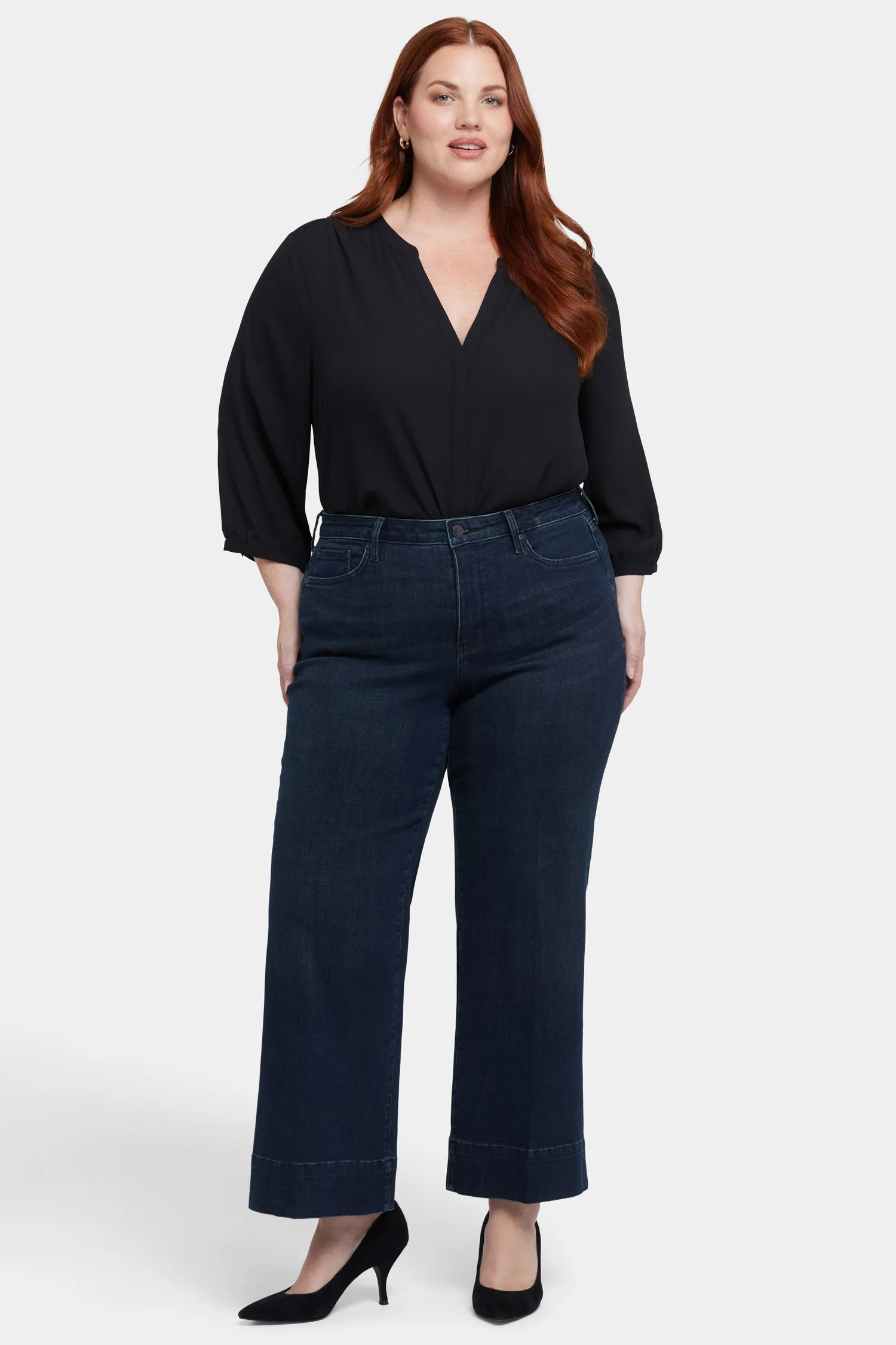 Teresa Wide Leg Ankle Jeans In Plus Size - Obsidian Blue sold by NYDJ product image thumbnail 4