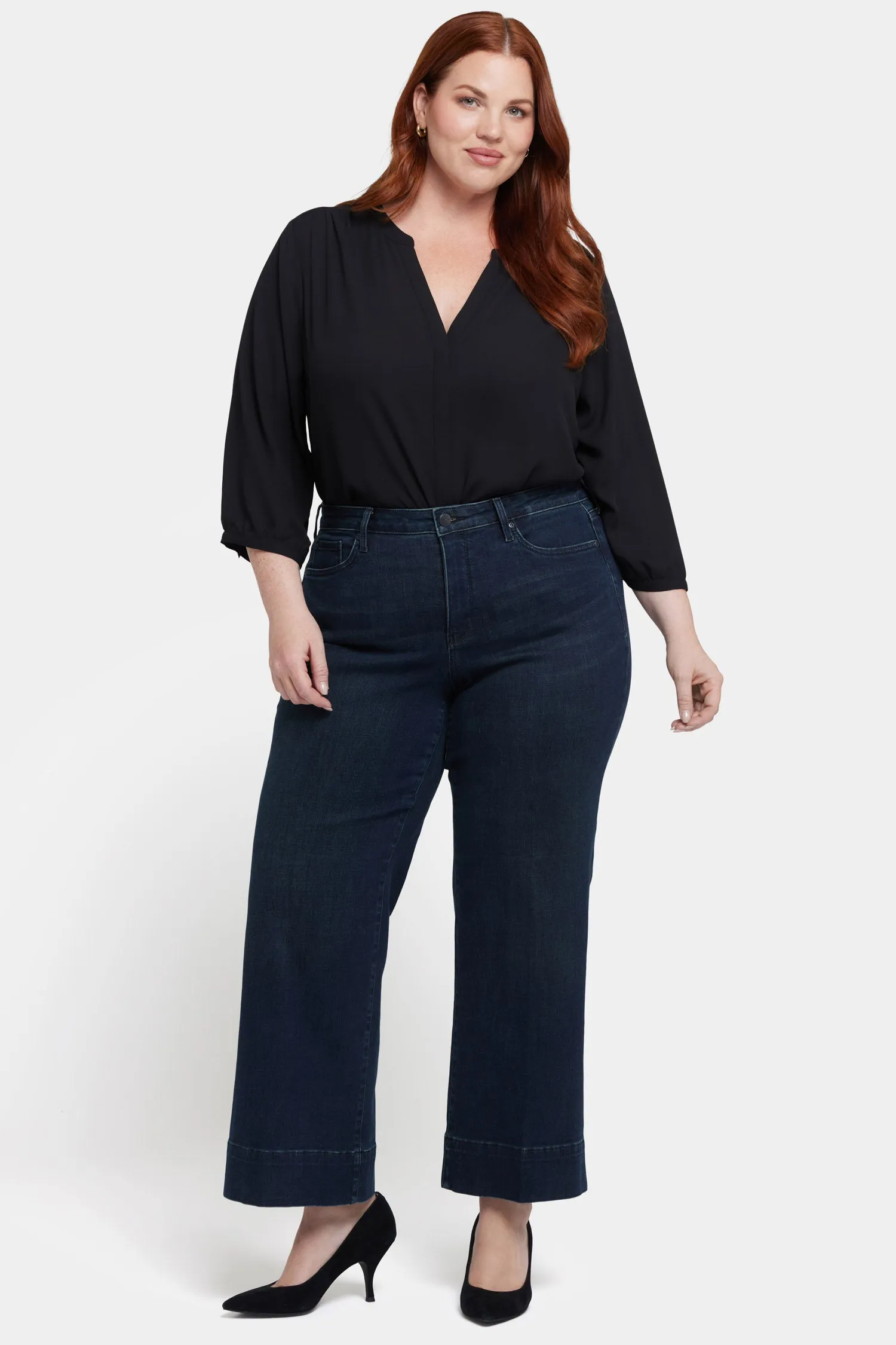 Teresa Wide Leg Ankle Jeans In Plus Size - Obsidian Blue sold by NYDJ
